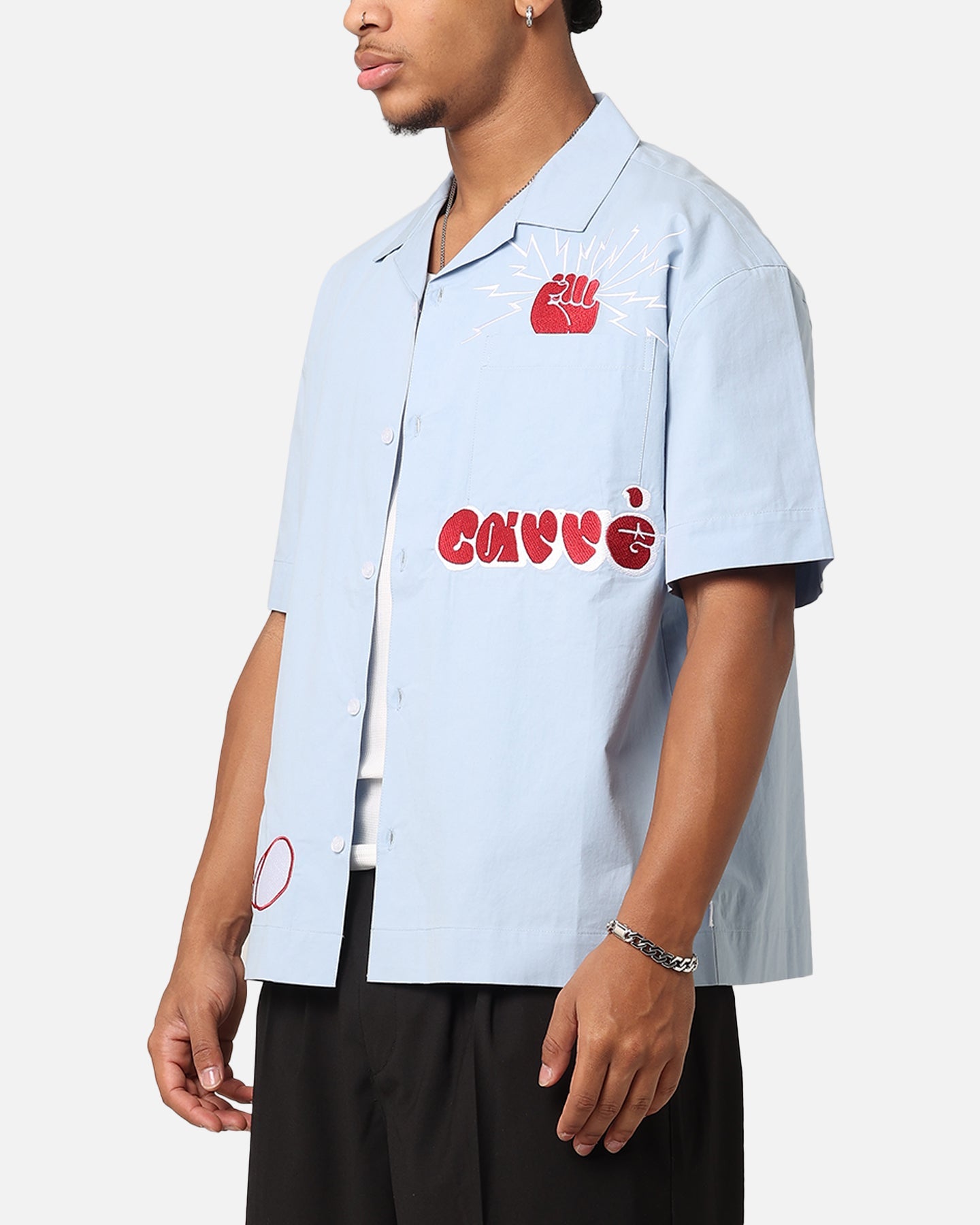 Carre Rose Experience Button Up Shirt Blue