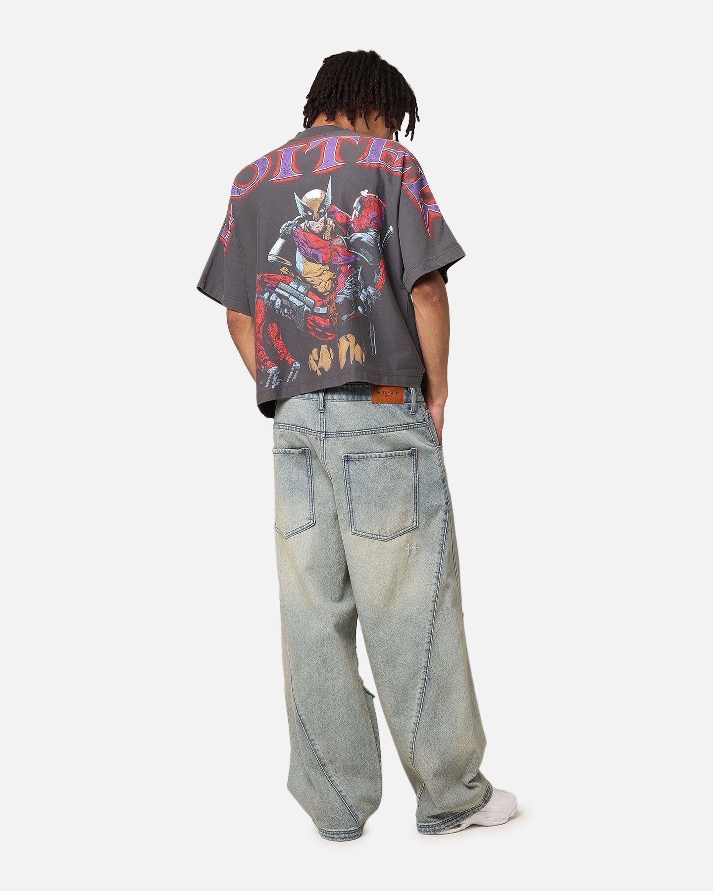 Loiter Marvel Deadpool Overprint T-Shirt Vintage Charcoal