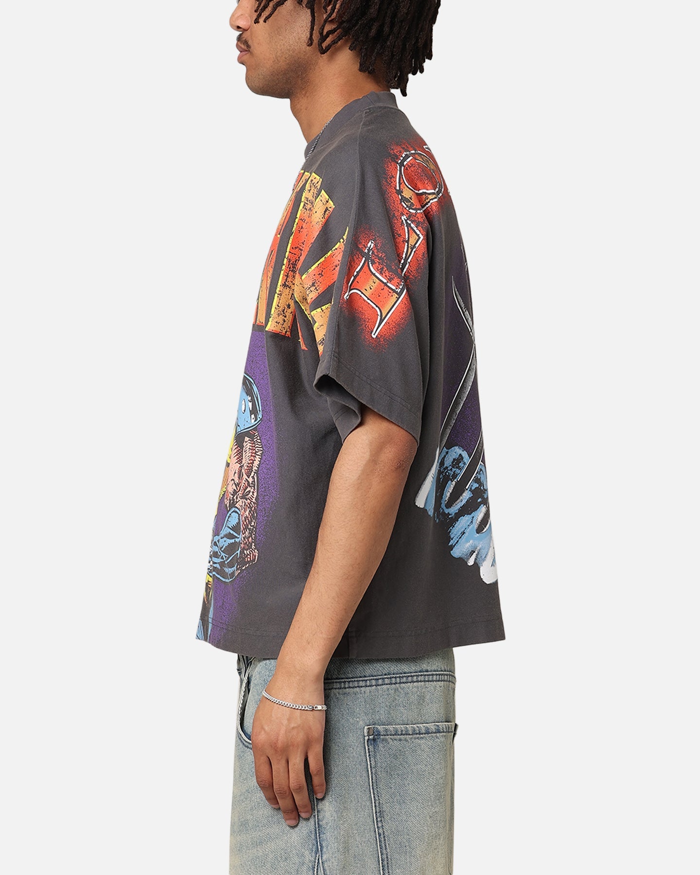 Loiter Marvel X-Men Wolverine Overprint T-Shirt Vintage Charcoal