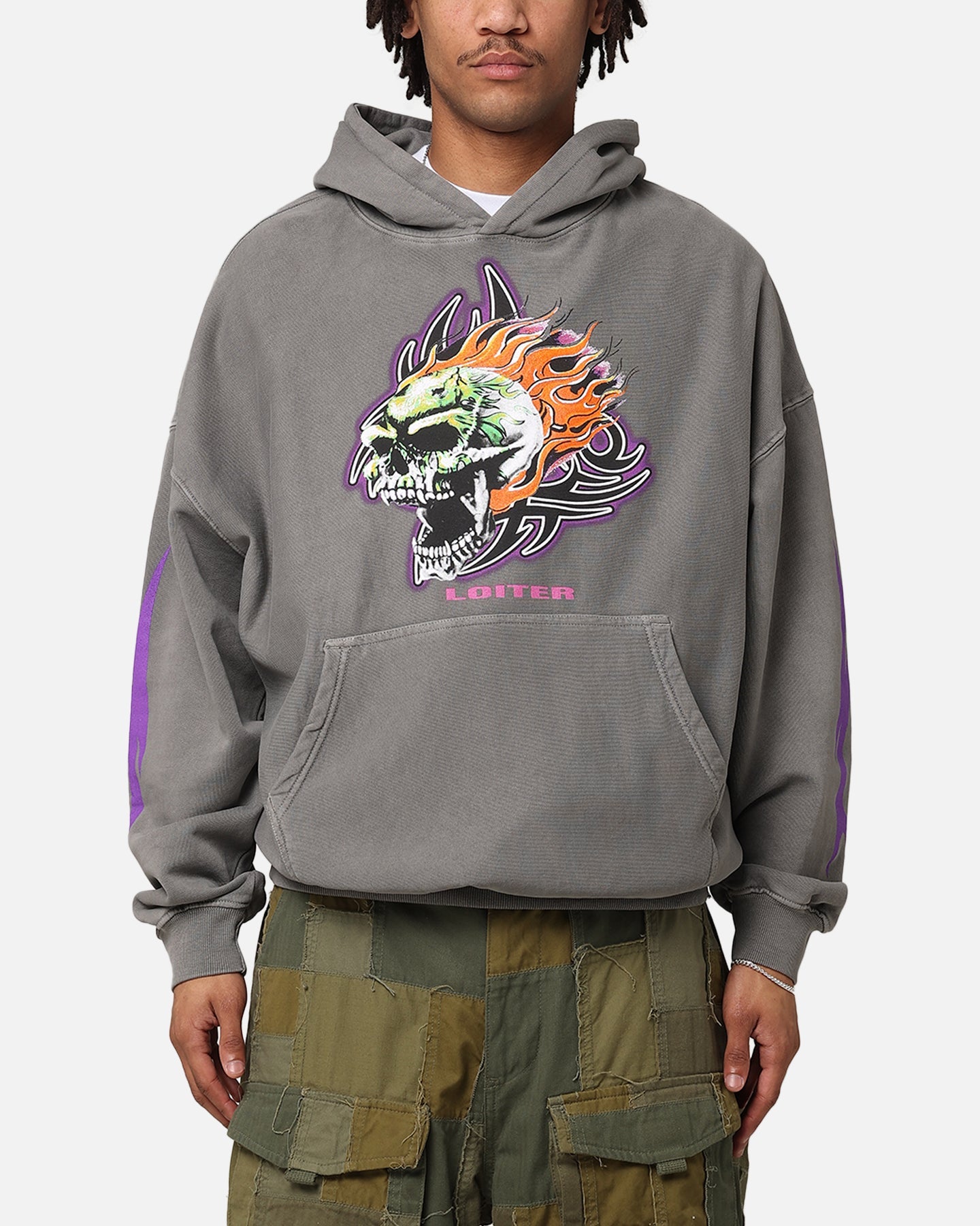 Loiter Rip N Dip Hoodie Washed Charcoal