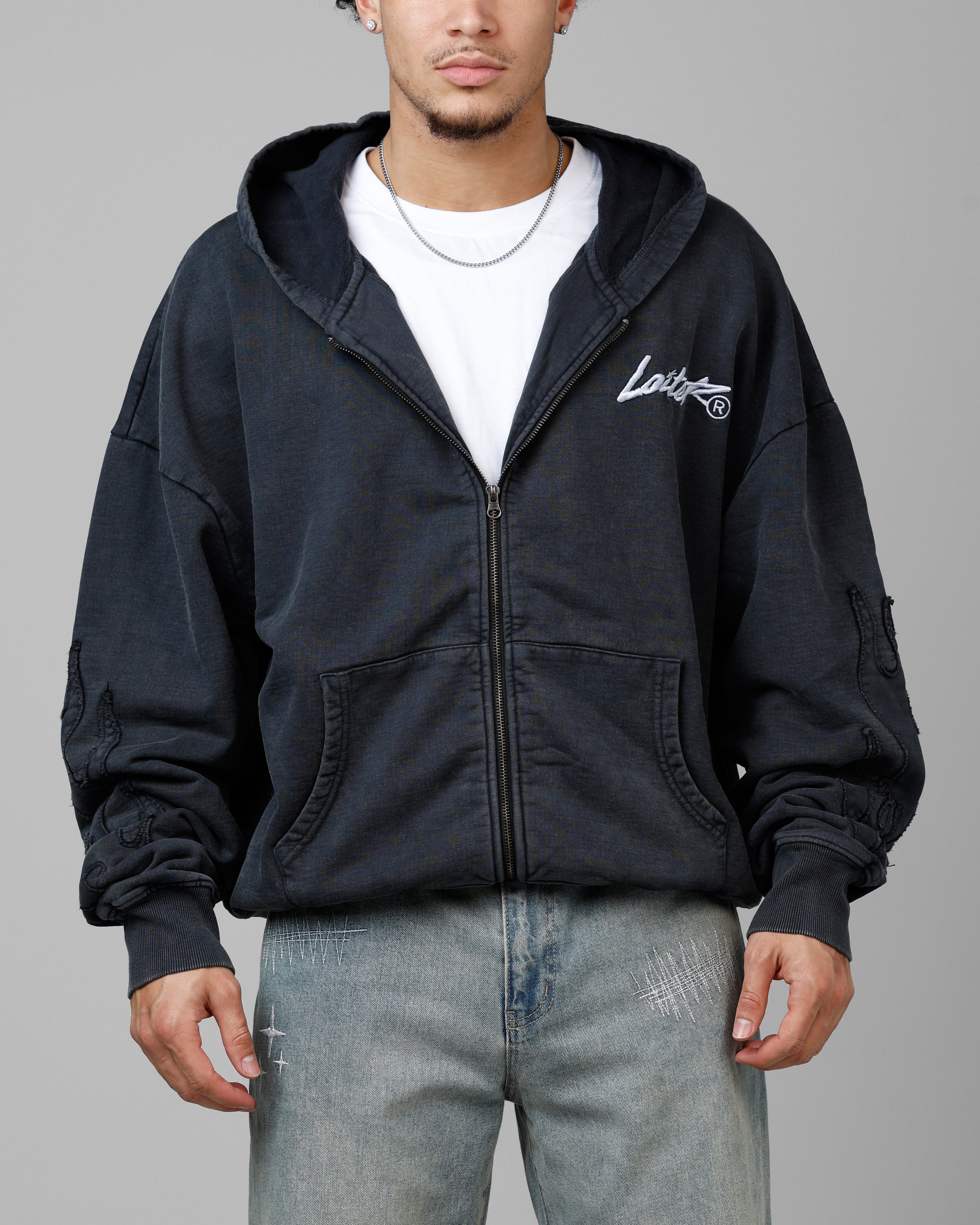 Loiter Inferno Hoodie Washed Black