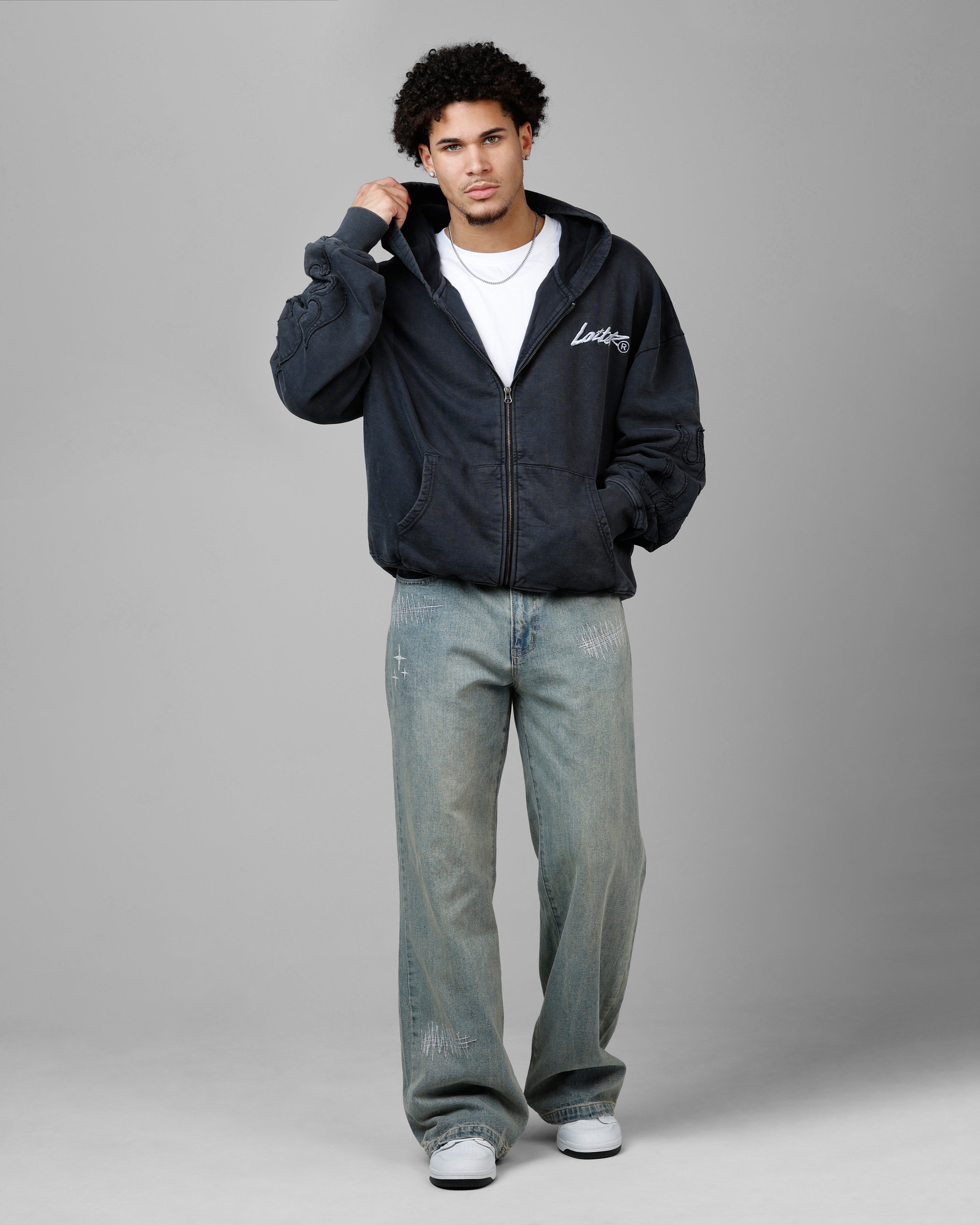 Loiter Inferno Hoodie Washed Black