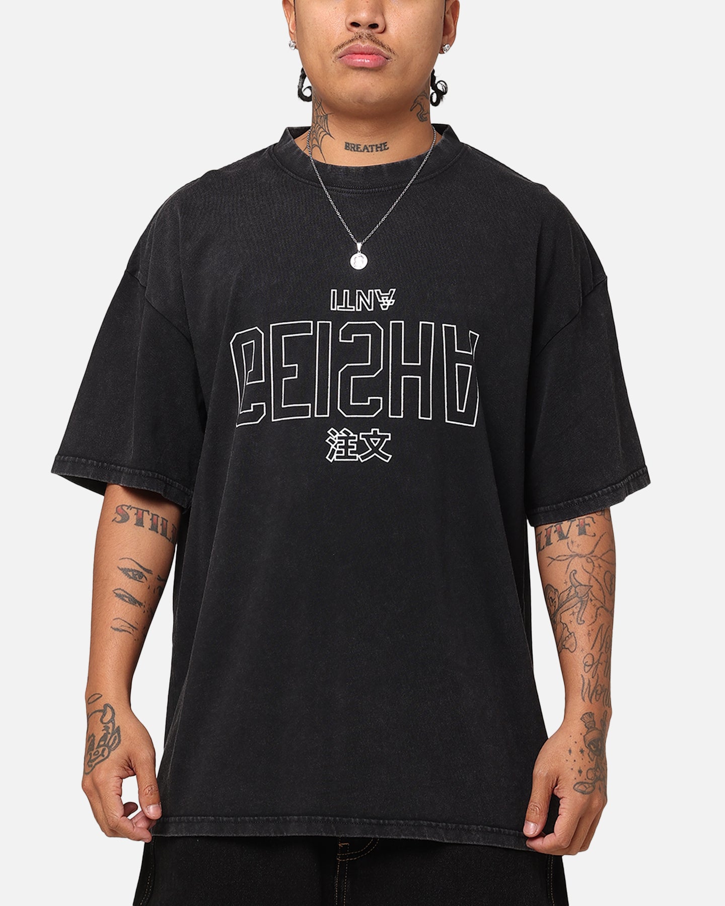 The Anti Order Geisha T-Shirt Black Acidwash