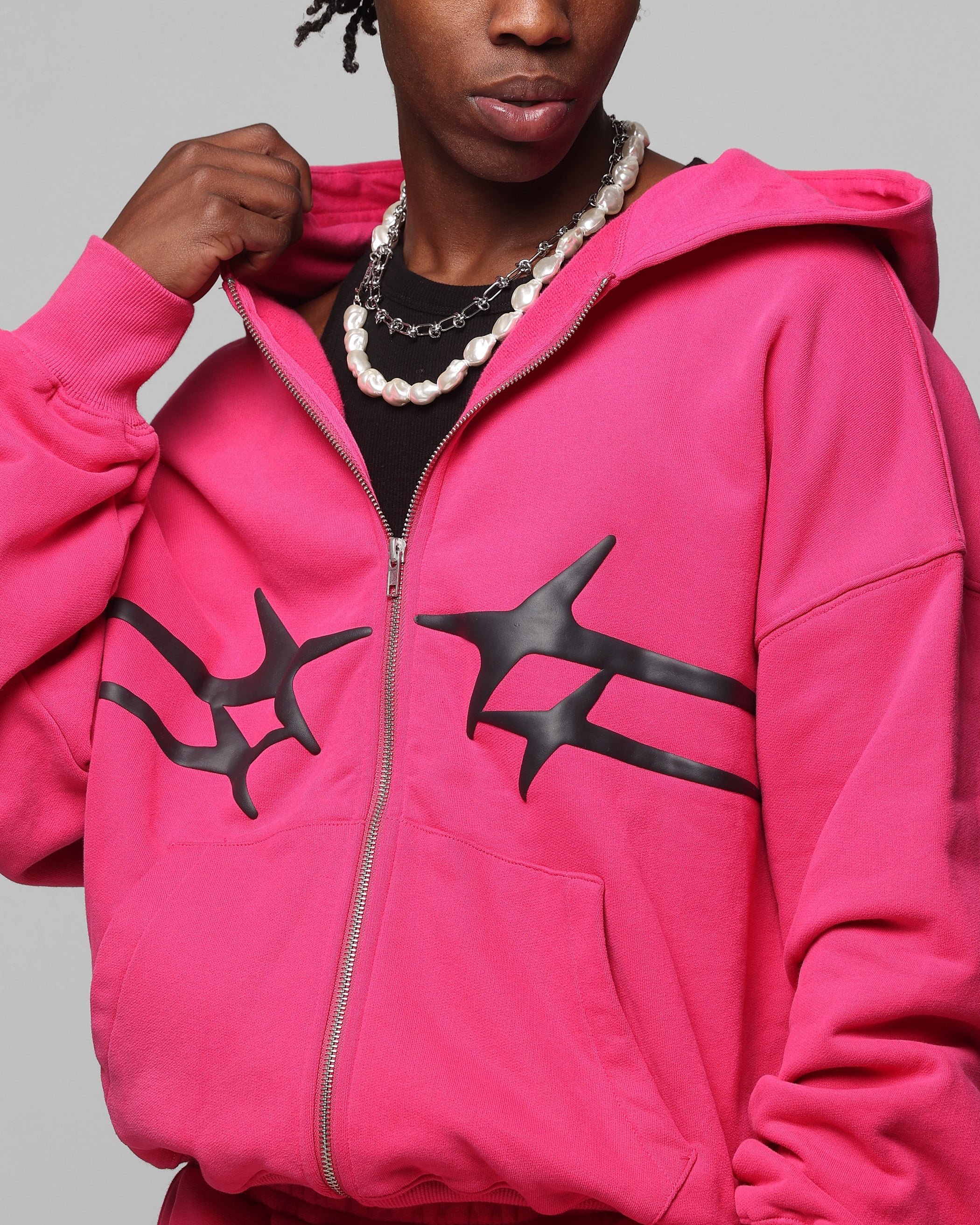Loiter Celestial Full Zip Hoodie Pink