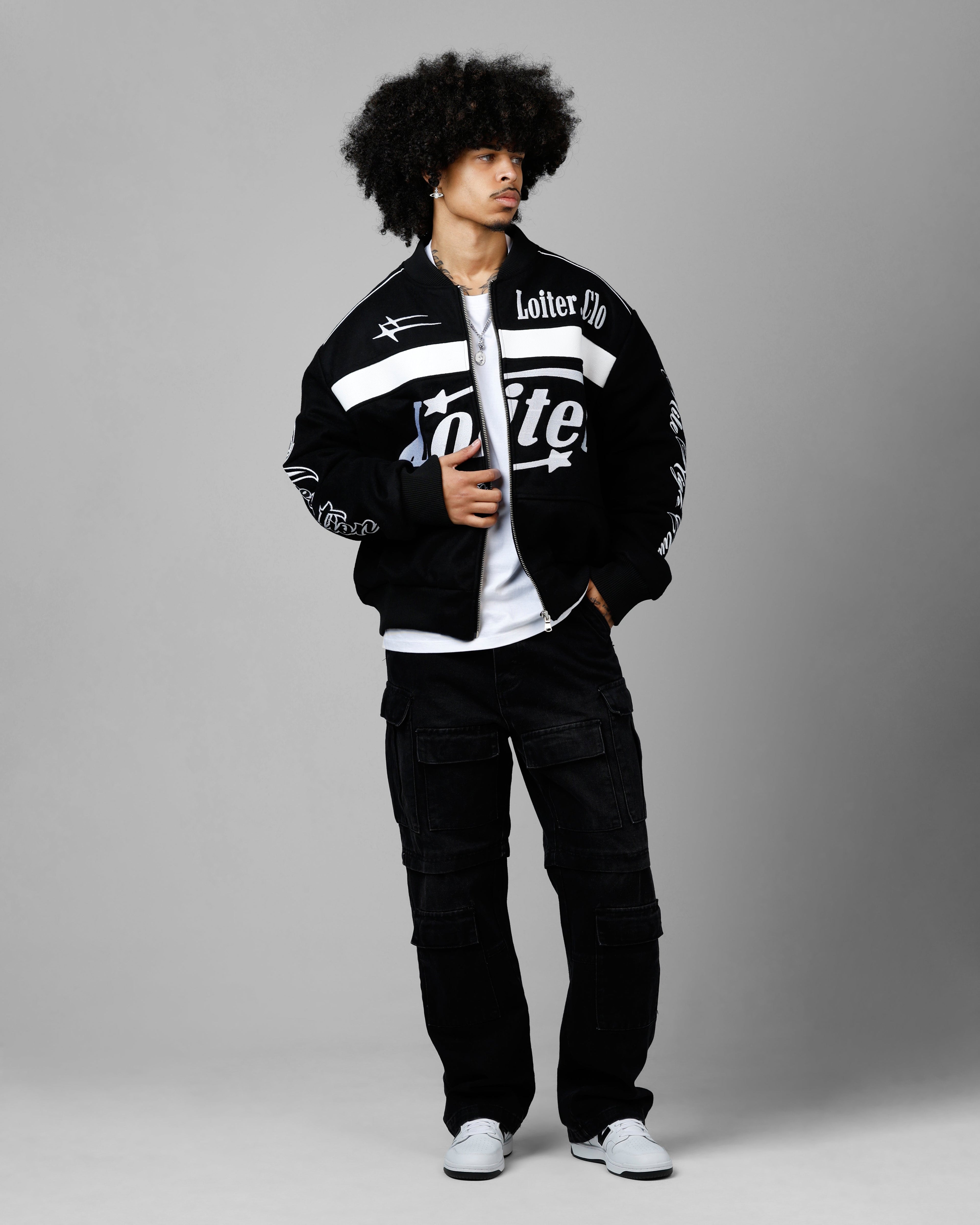 Loiter Aviation Bomber Jacket Black