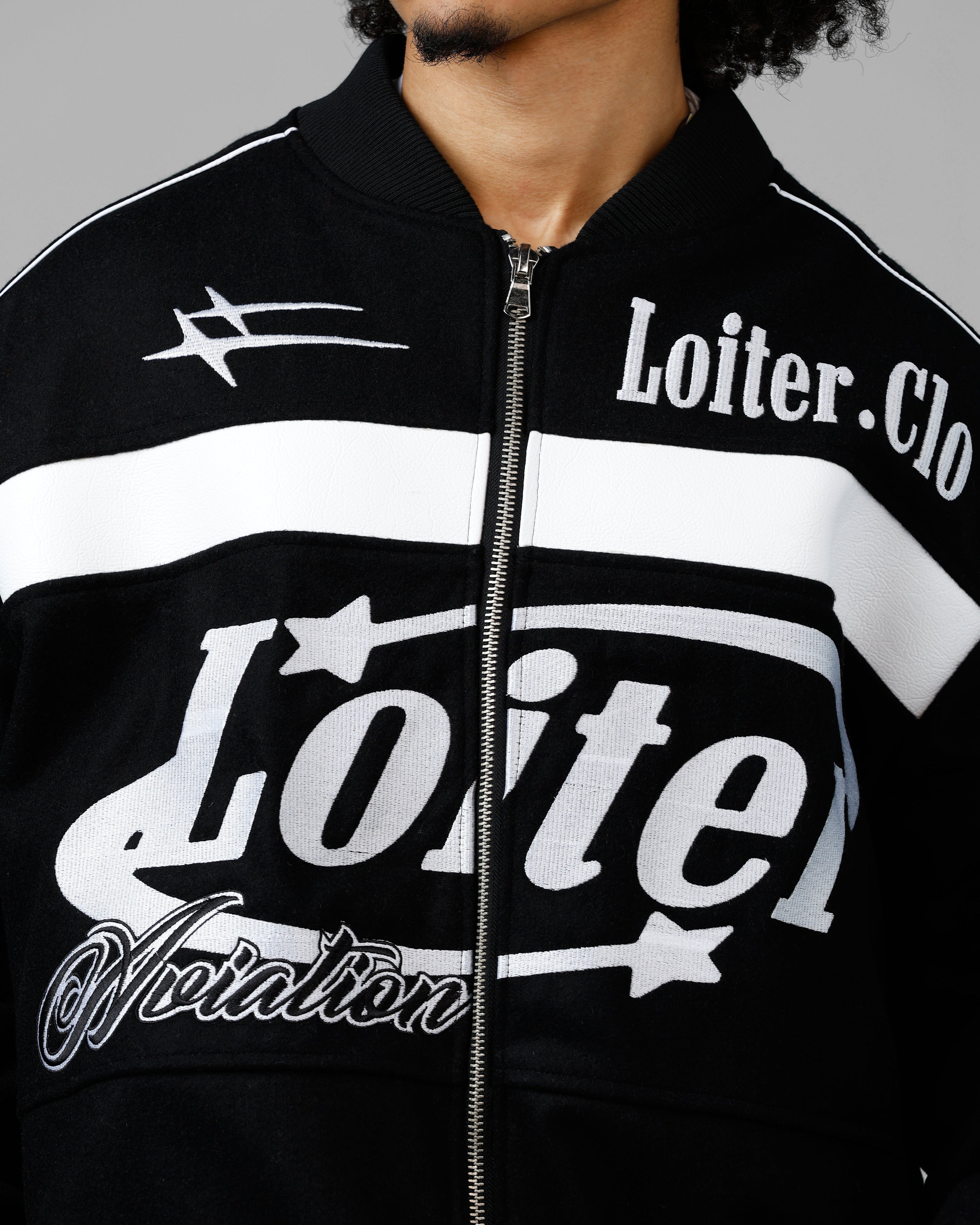 Loiter Aviation Bomber Jacket Black