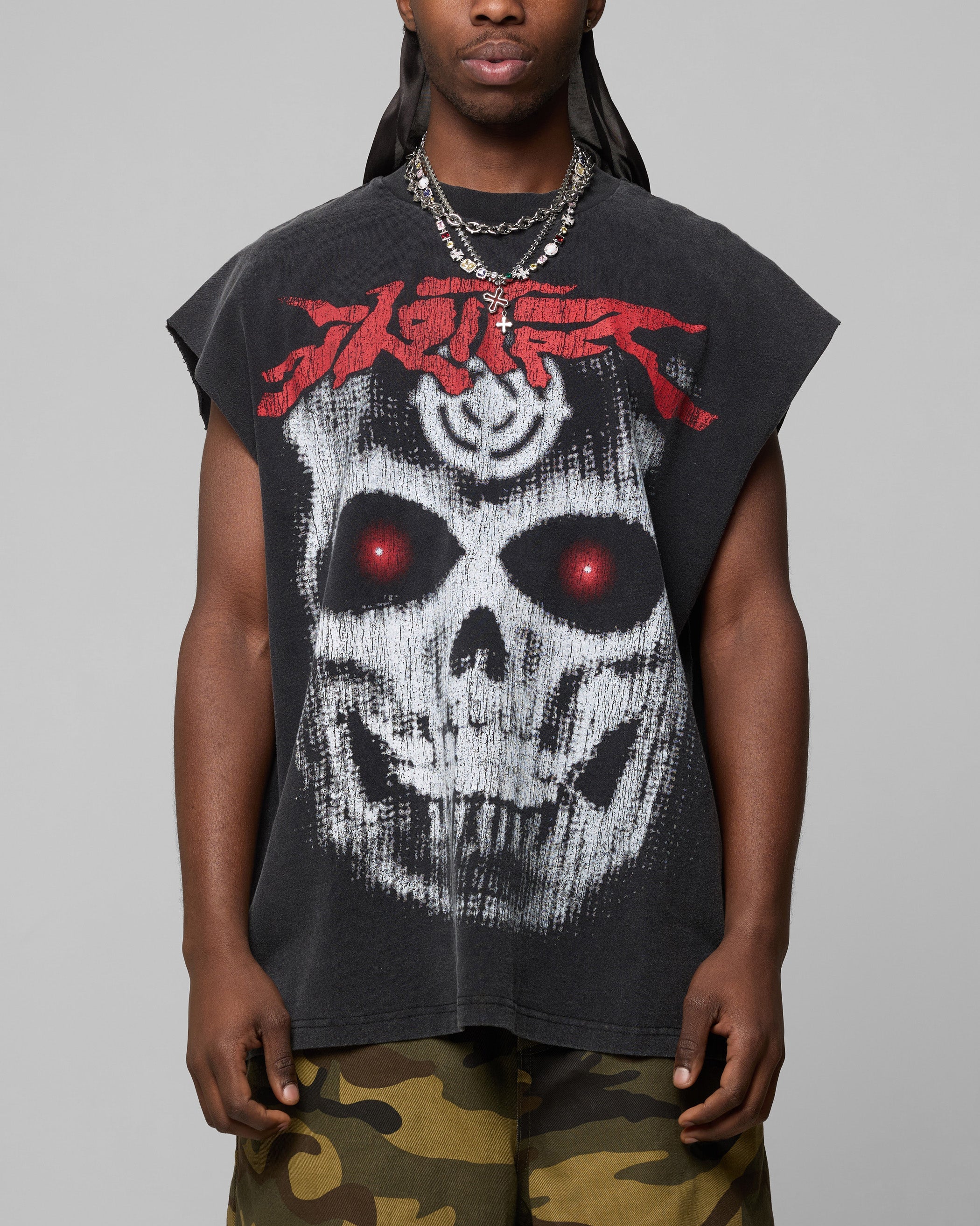 Loiter Ski Mask Muscle T-Shirt Vintage Black