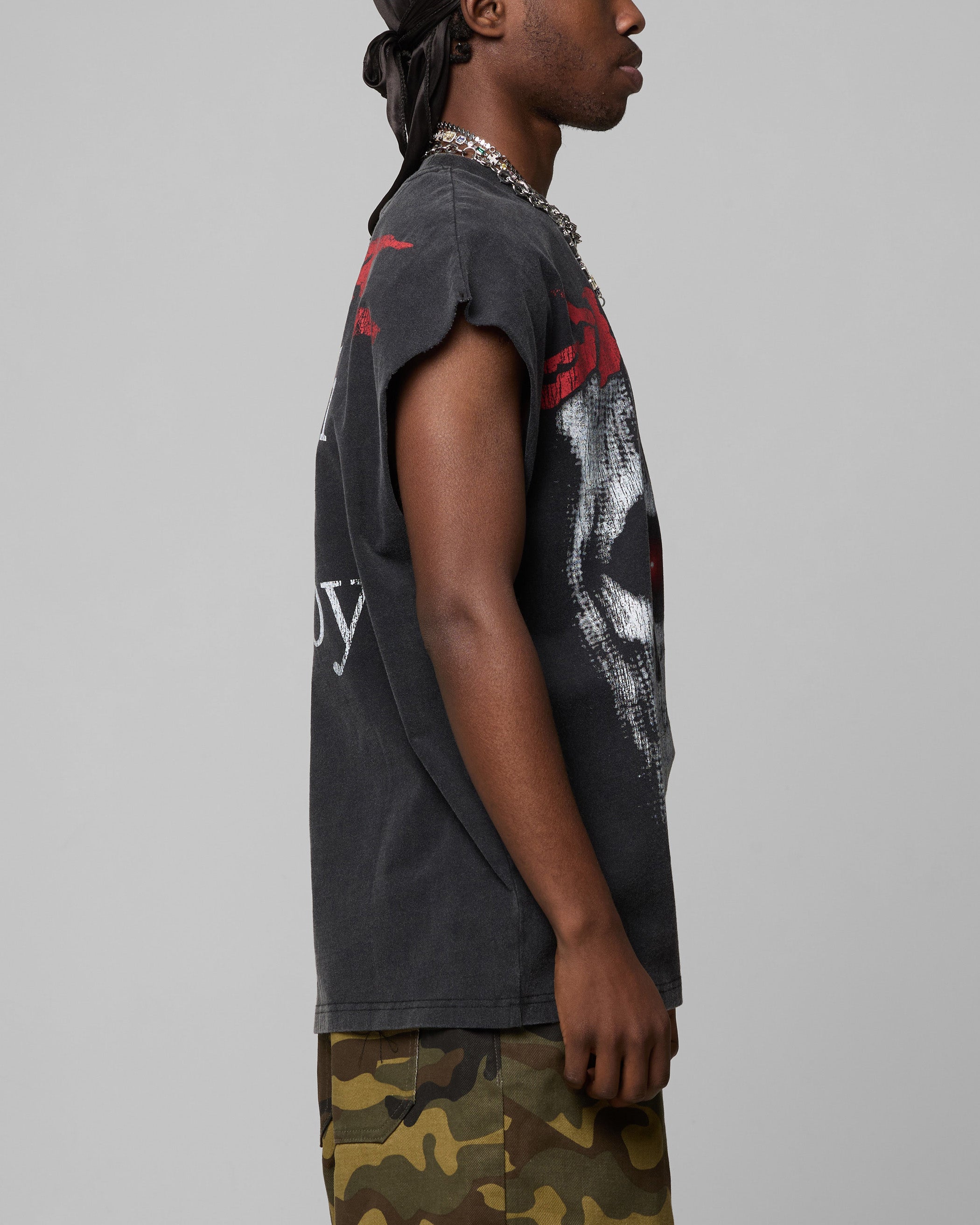 Loiter Ski Mask Muscle T-Shirt Vintage Black