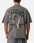 Saint Morta Paradise Mock Neck T-Shirt Washed Charcoal