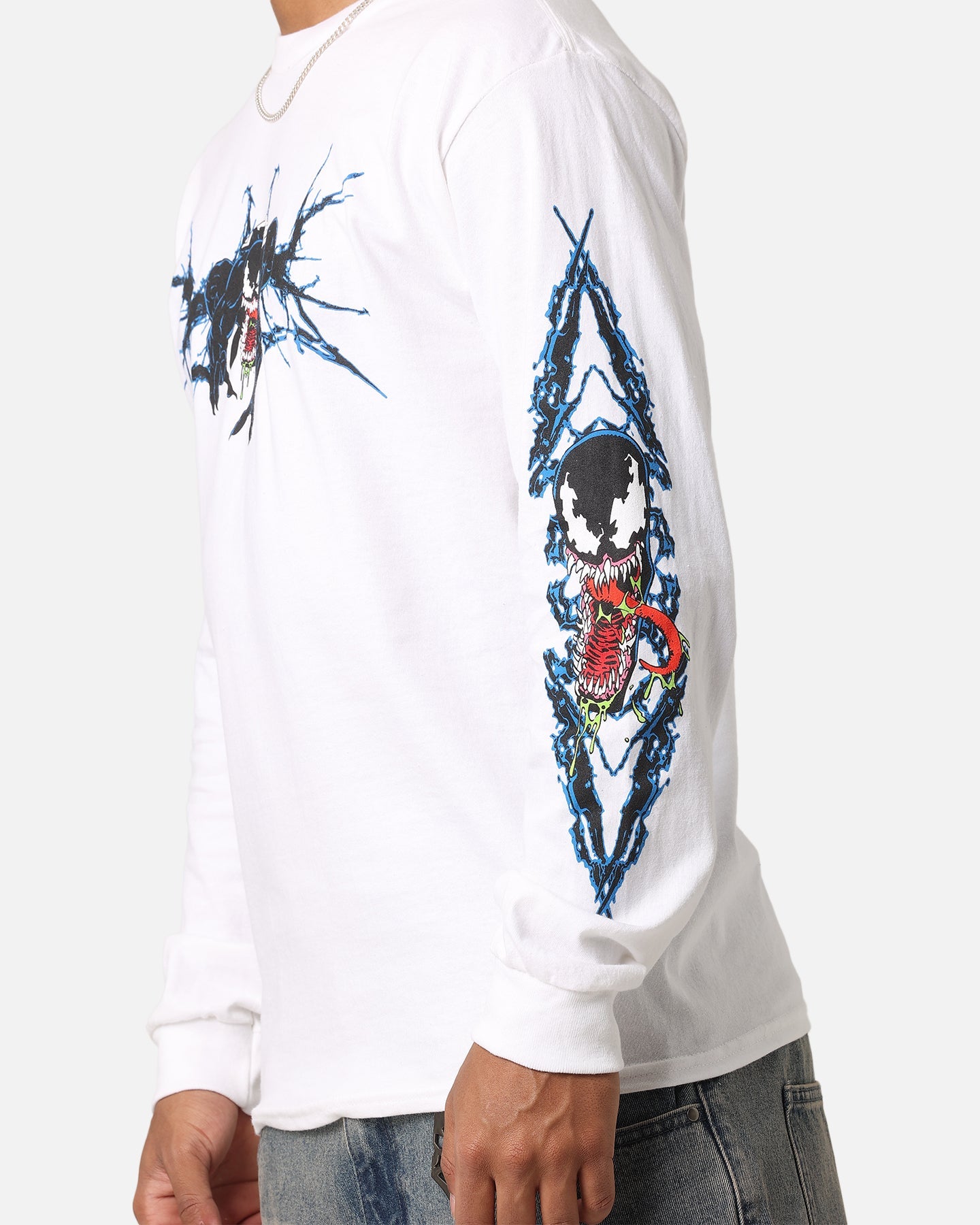 Goat Crew Marvel Spider-Man Y2K Venom Long Sleeve T-Shirt White