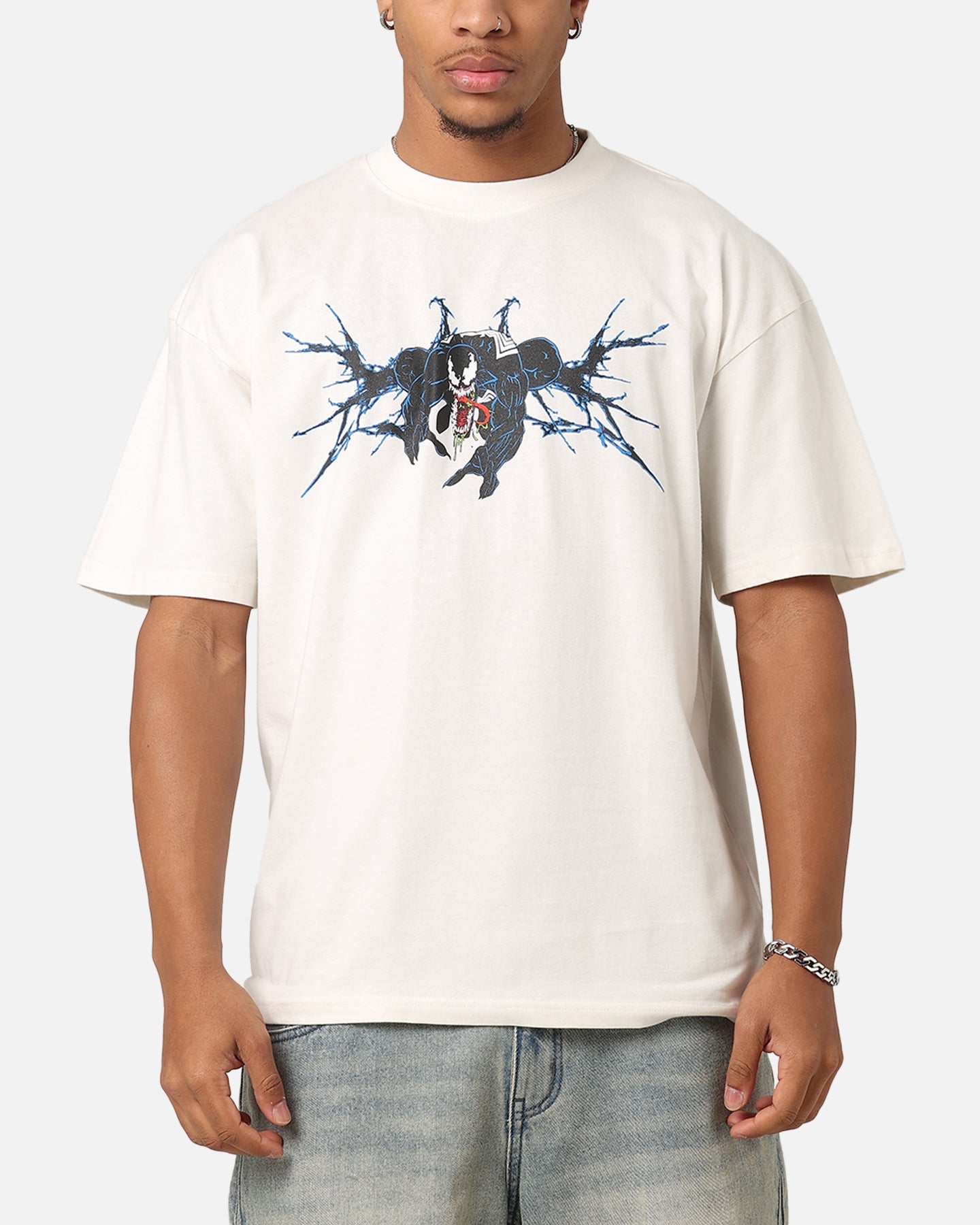 Goat Crew Marvel Spider-Man Y2K Venom T-Shirt Off White