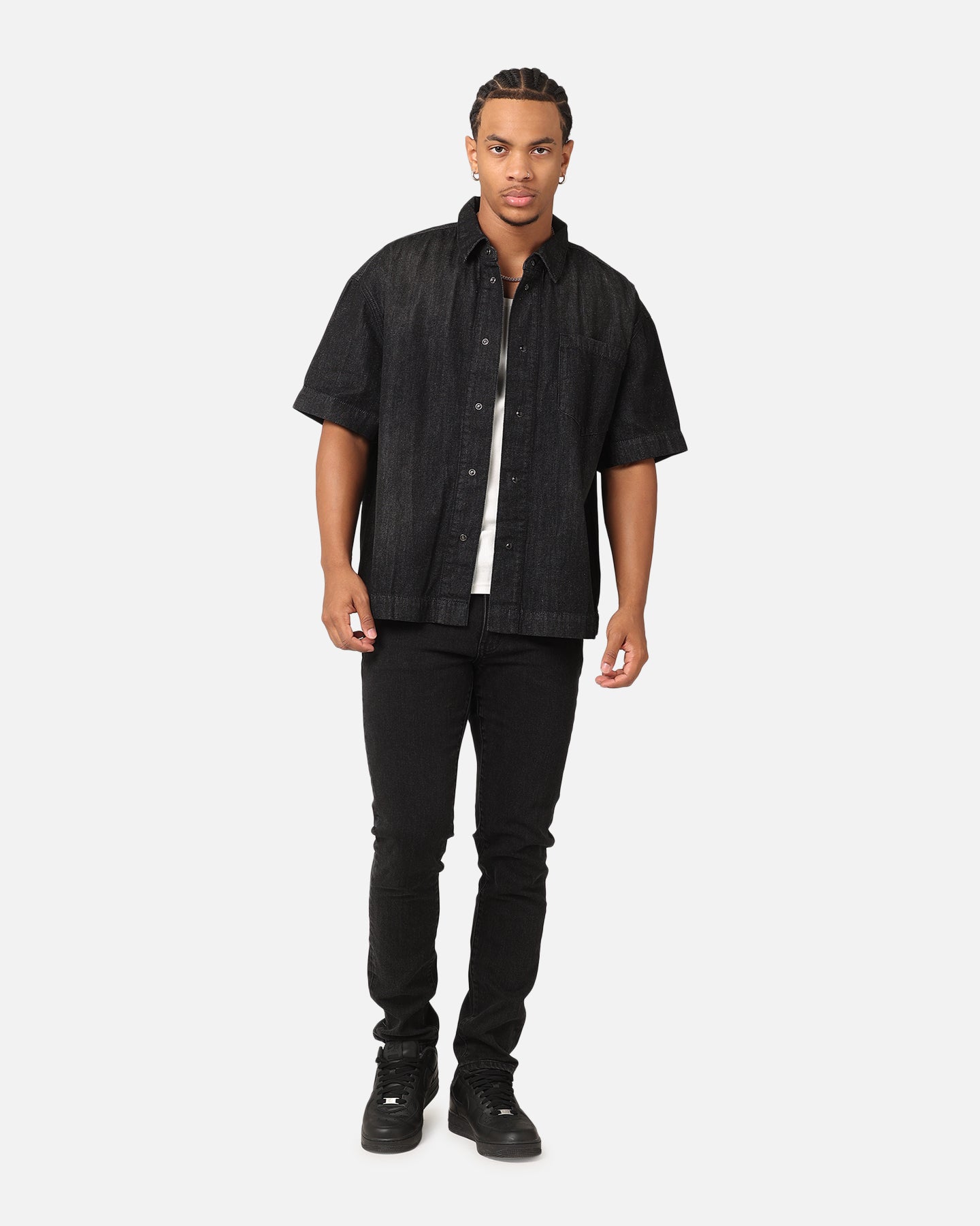 Saint Morta Boxy Denim Shirt Black
