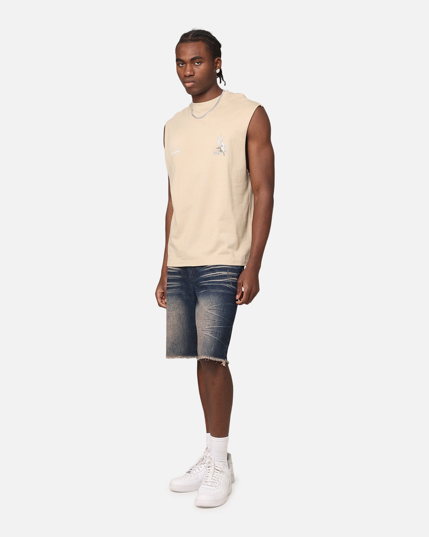 Saint Morta Doves Oversized Muscle T-Shirt Stone