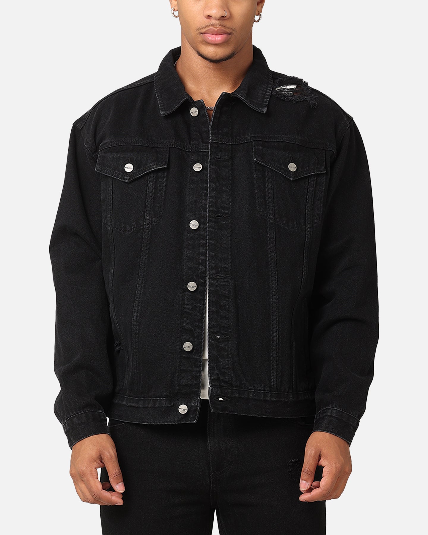 Saint Morta Denim Trucker Jacket Washed Black