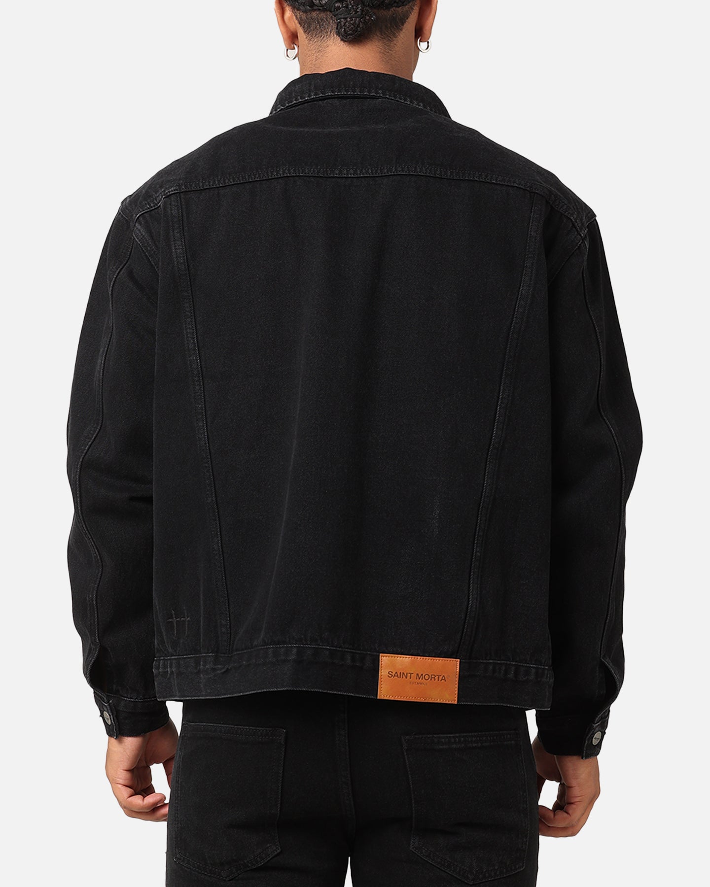 Saint Morta Denim Trucker Jacket Washed Black