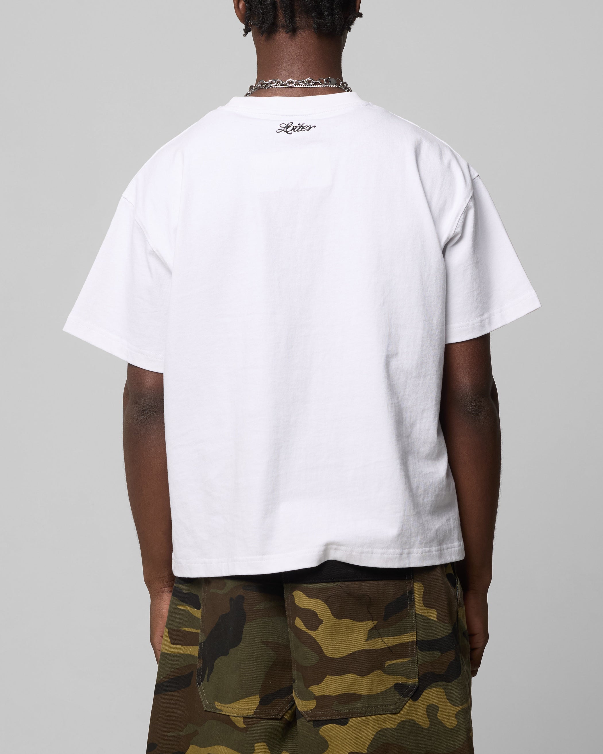 Loiter Boxer Fitted T-Shirt White