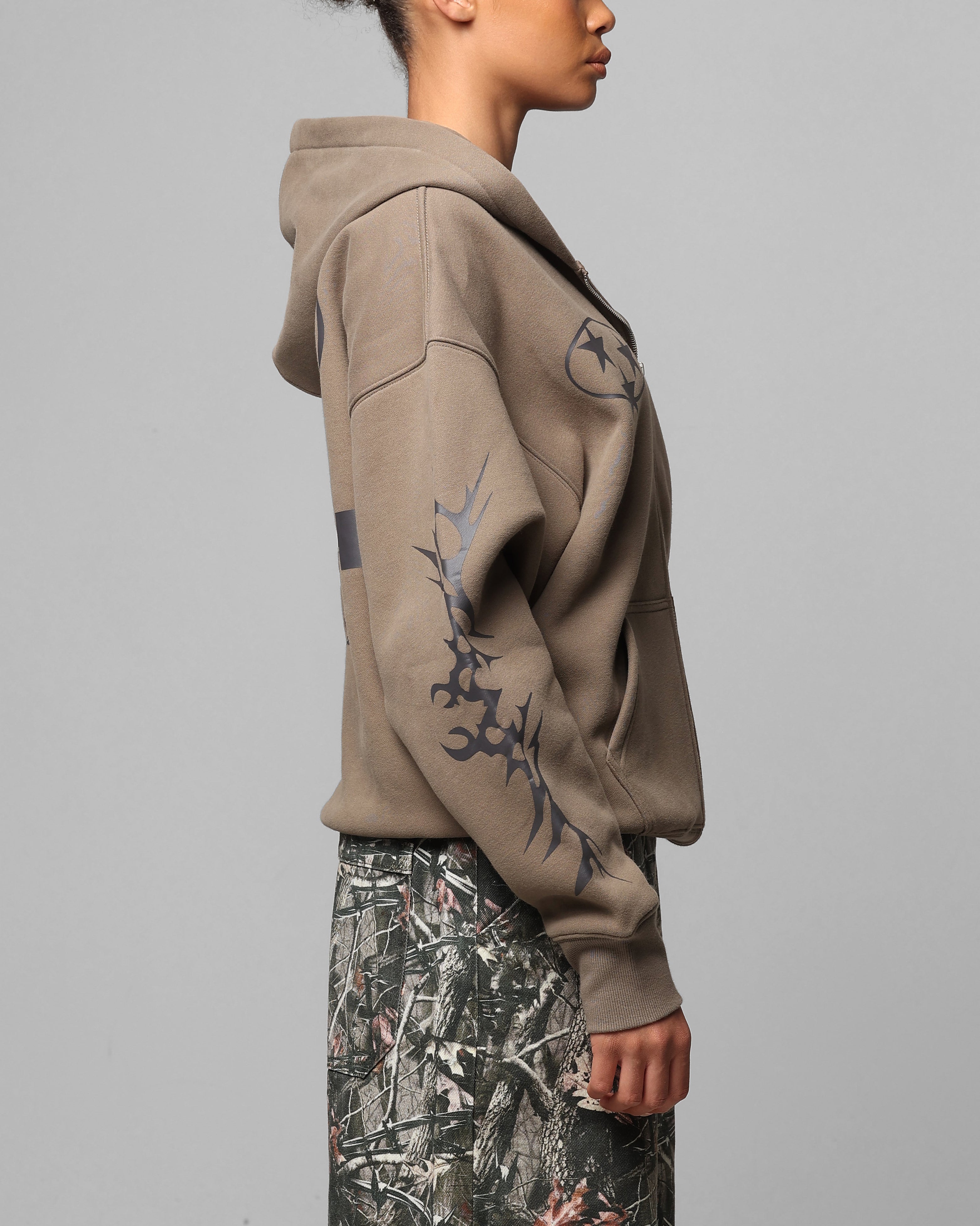 Loiter Solar Zip Hoodie Brown