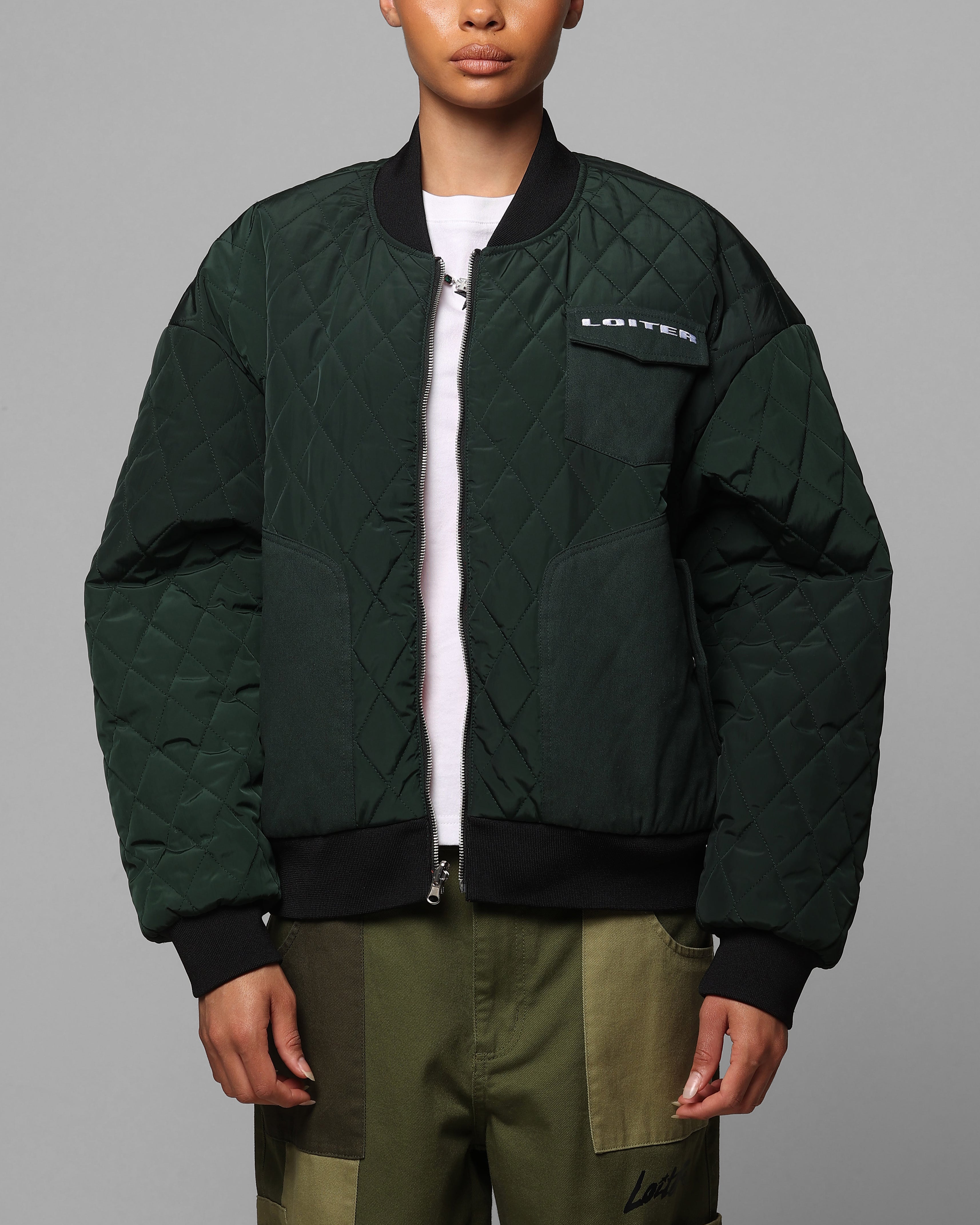 Loiter Cyber Reversible Bomber Jacket Red/Green