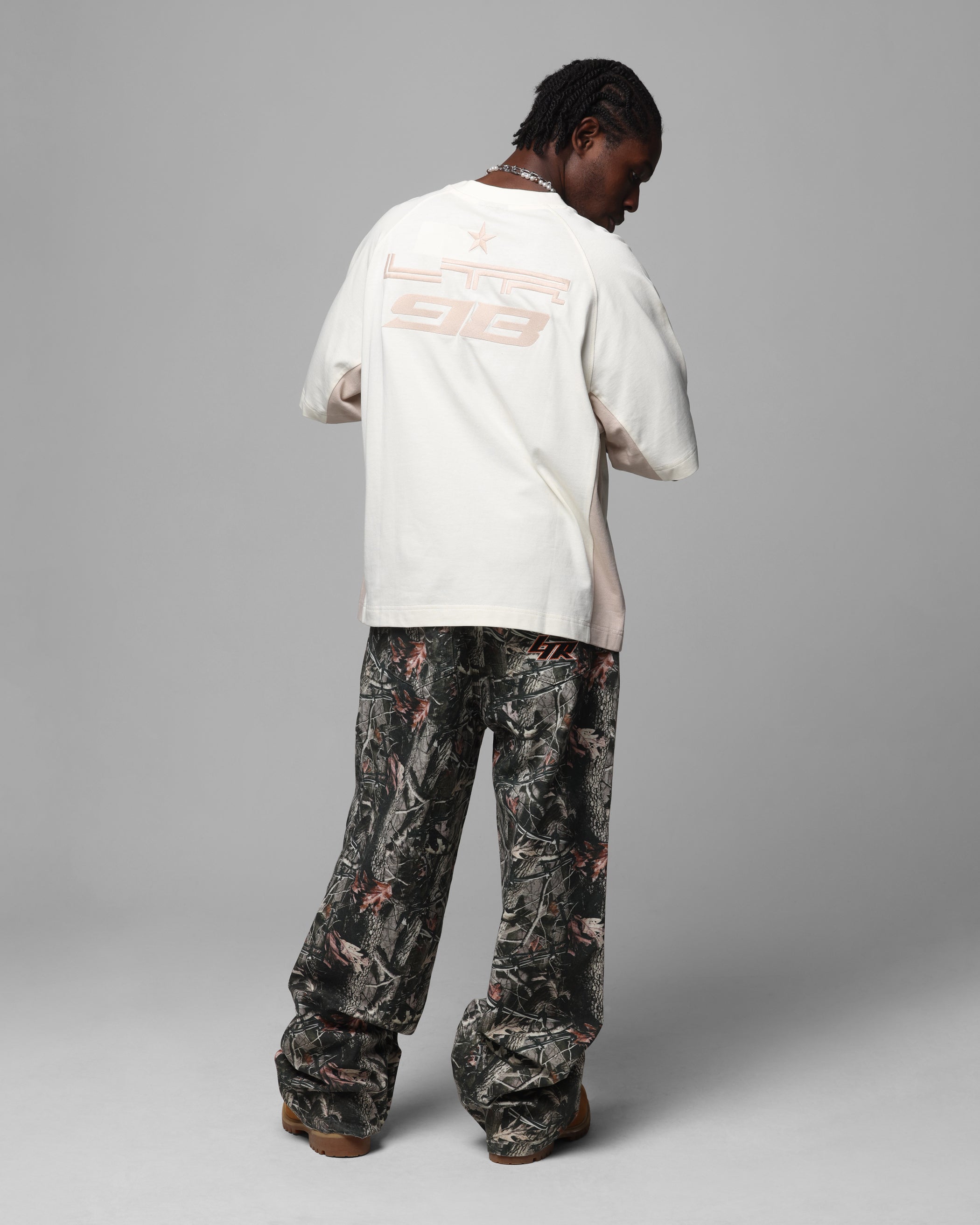 Loiter Daytona Panel T-Shirt White/Stone