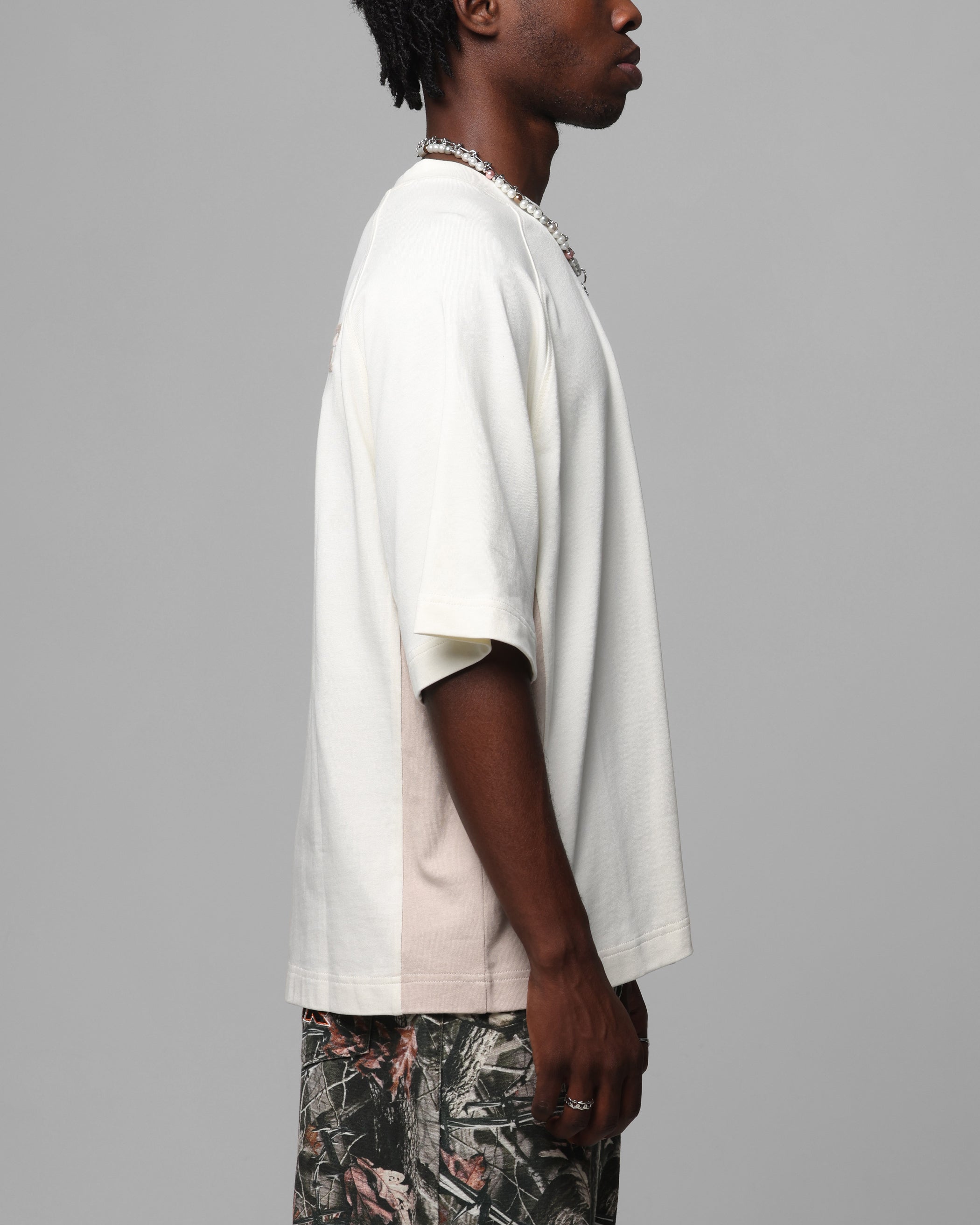 Loiter Daytona Panel T-Shirt White/Stone