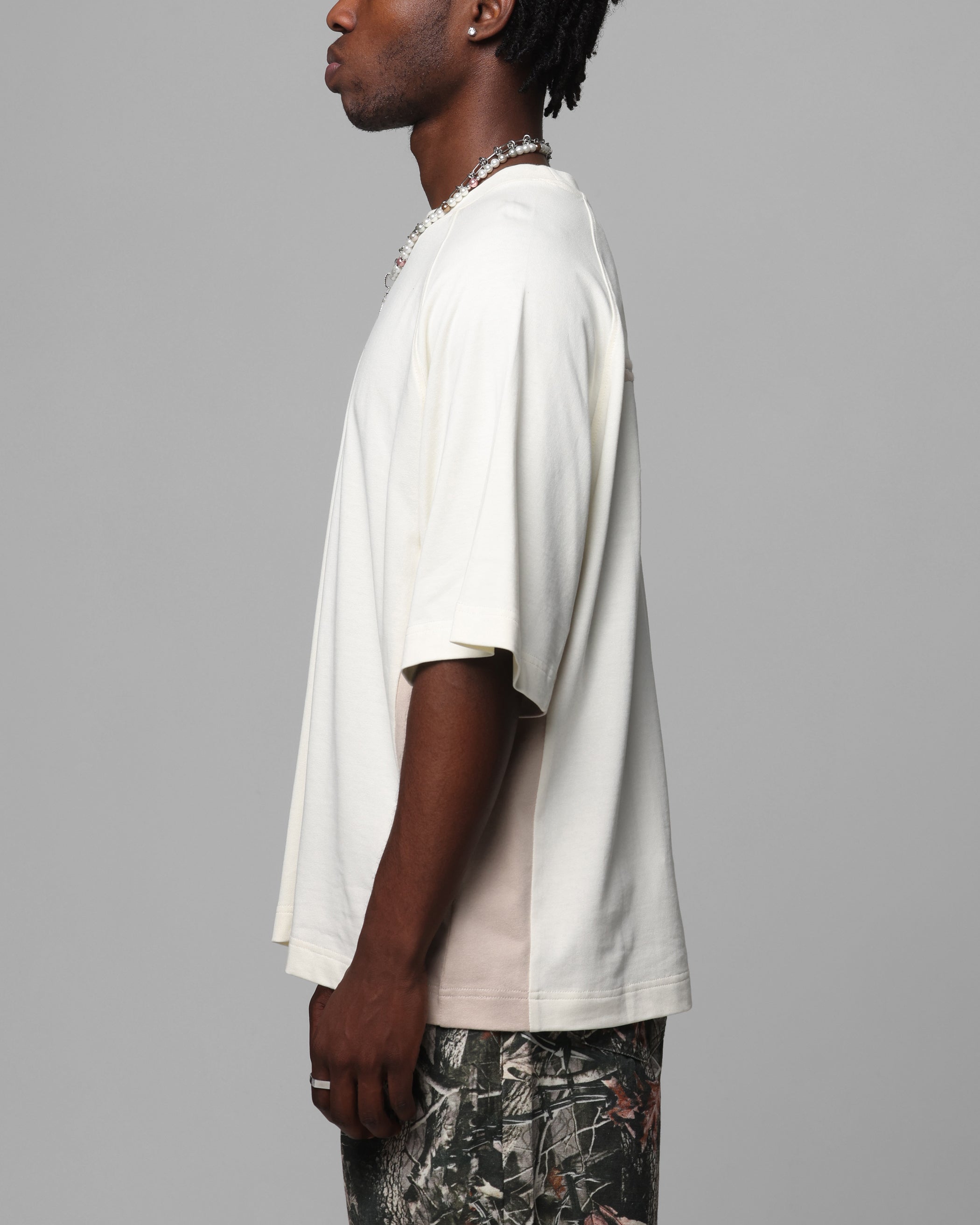 Loiter Daytona Panel T-Shirt White/Stone