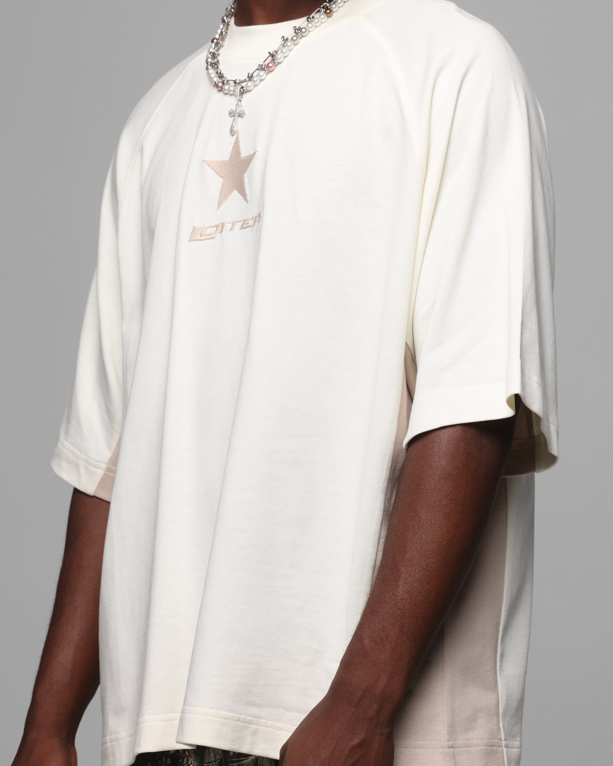 Loiter Daytona Panel T-Shirt White/Stone