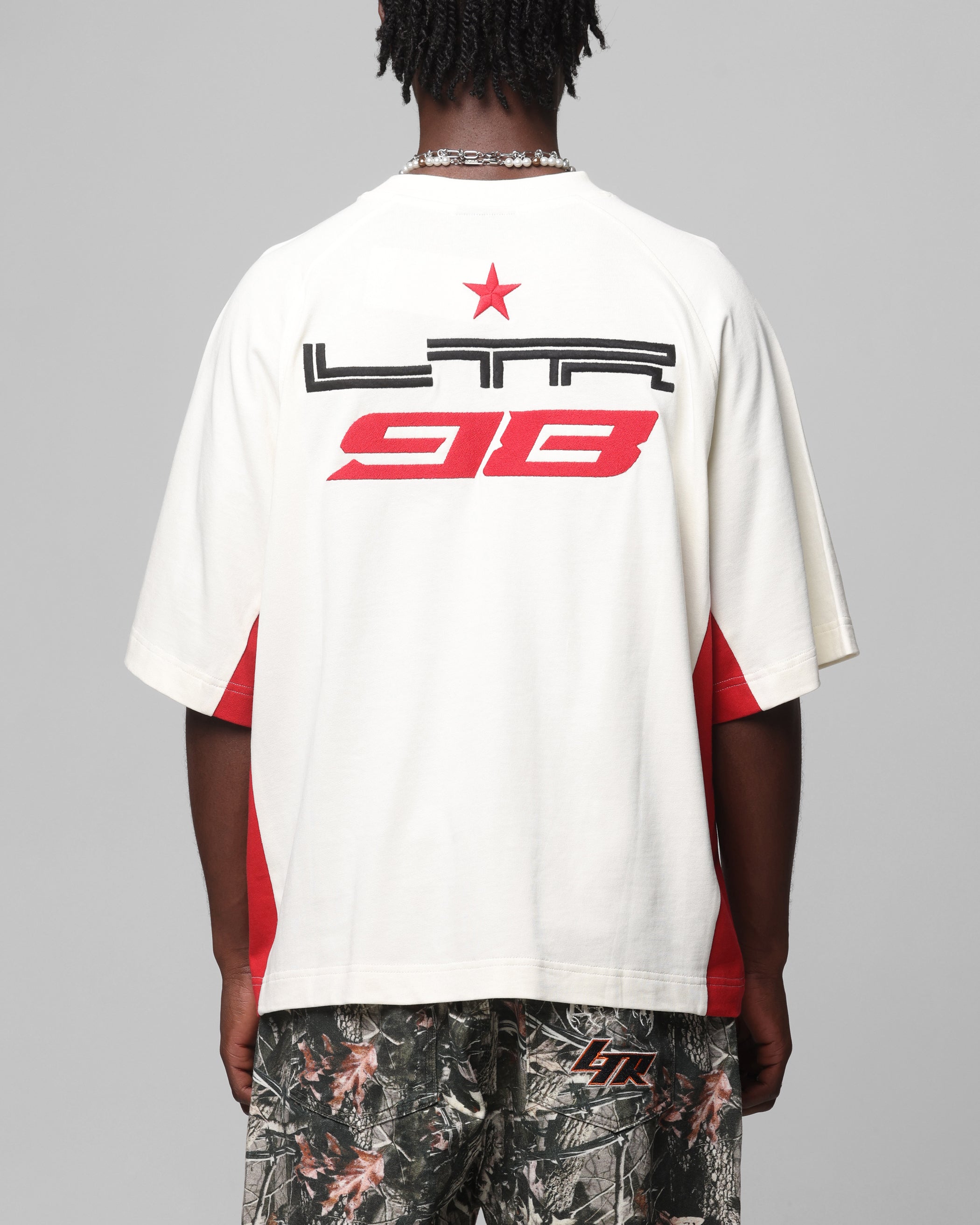 Loiter Daytona Panel T-Shirt White/Pink