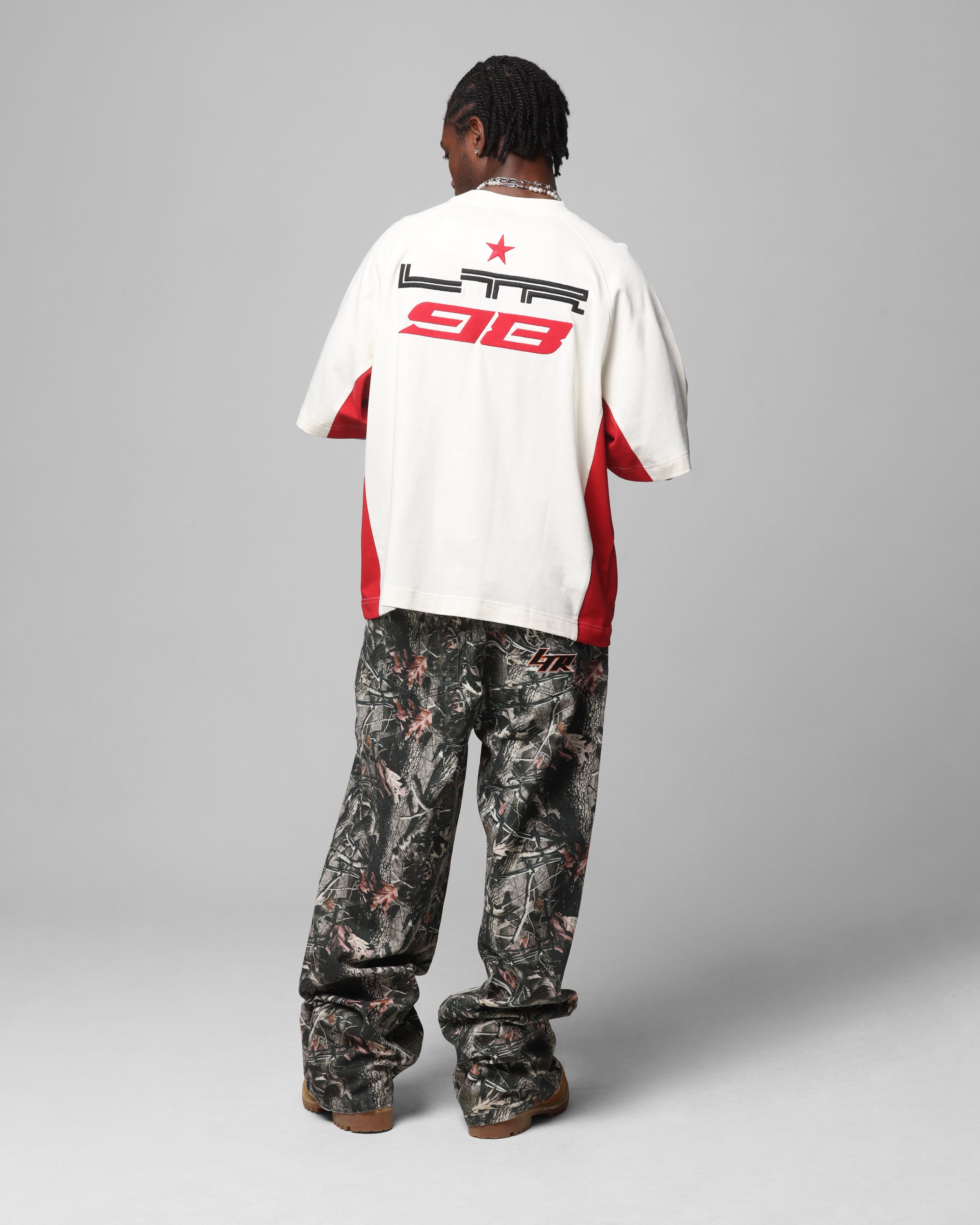 Loiter Daytona Panel T-Shirt White/Pink