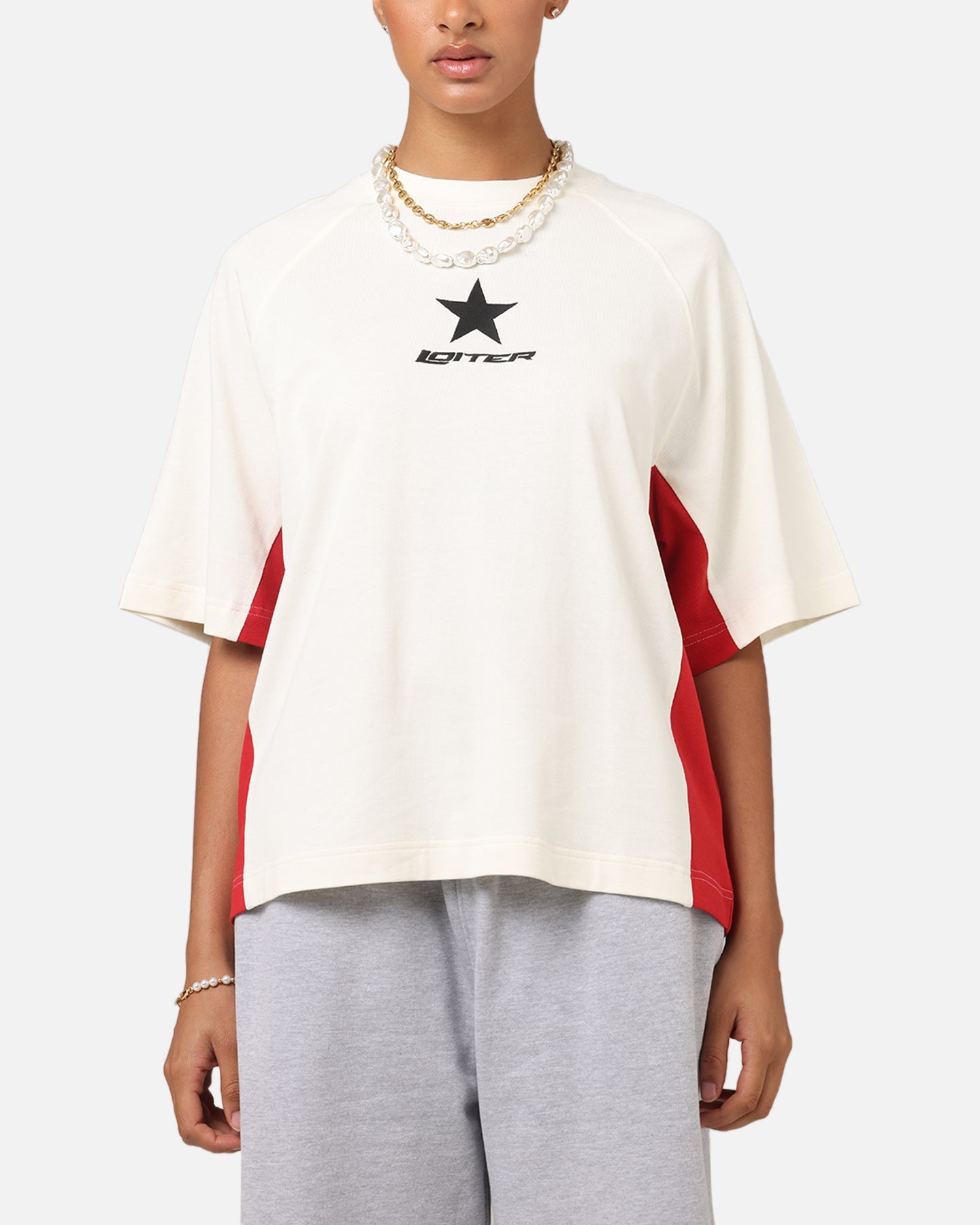 Loiter Daytona Panel T-Shirt White/Pink