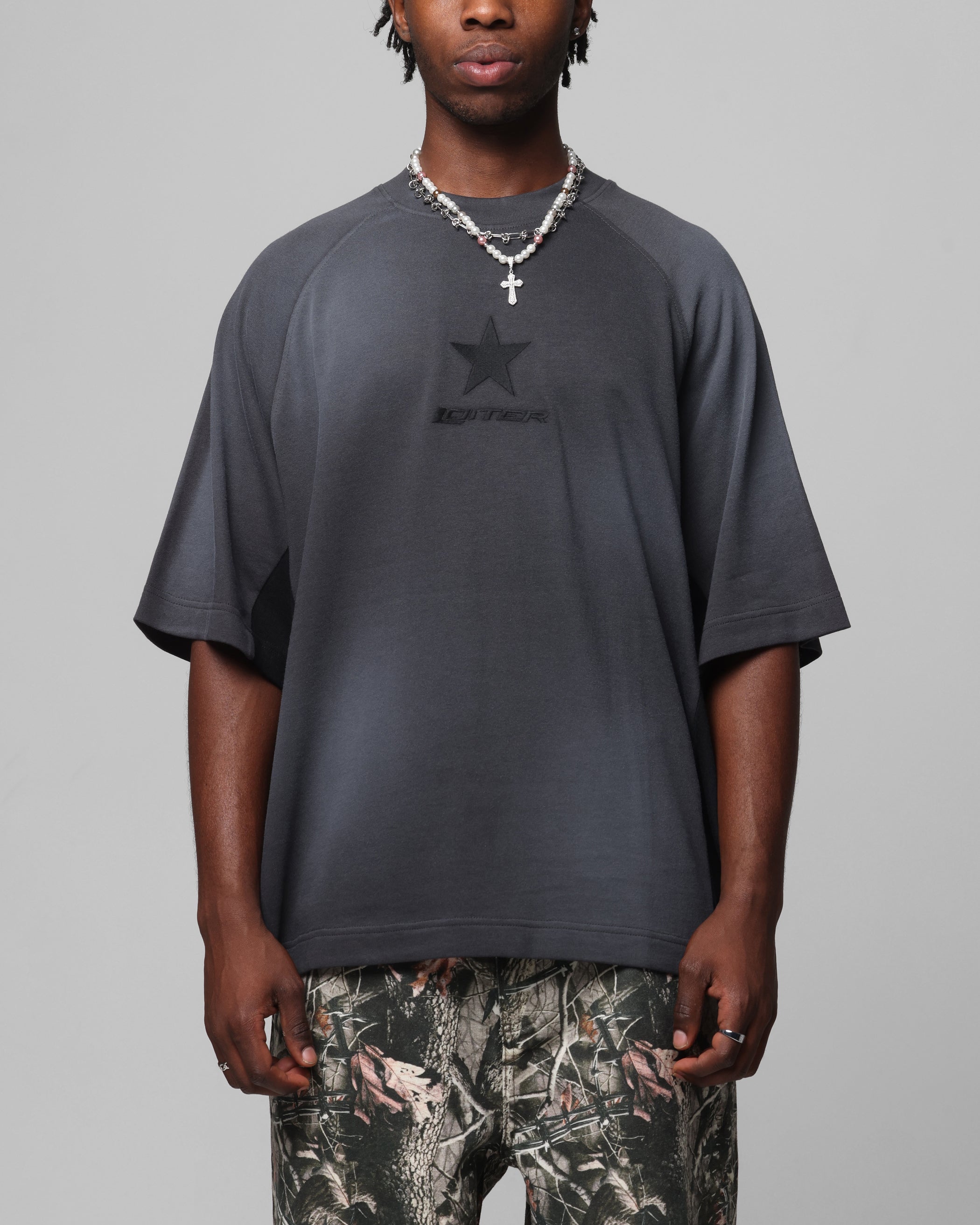 Loiter Daytona Panel T-Shirt Washed Black