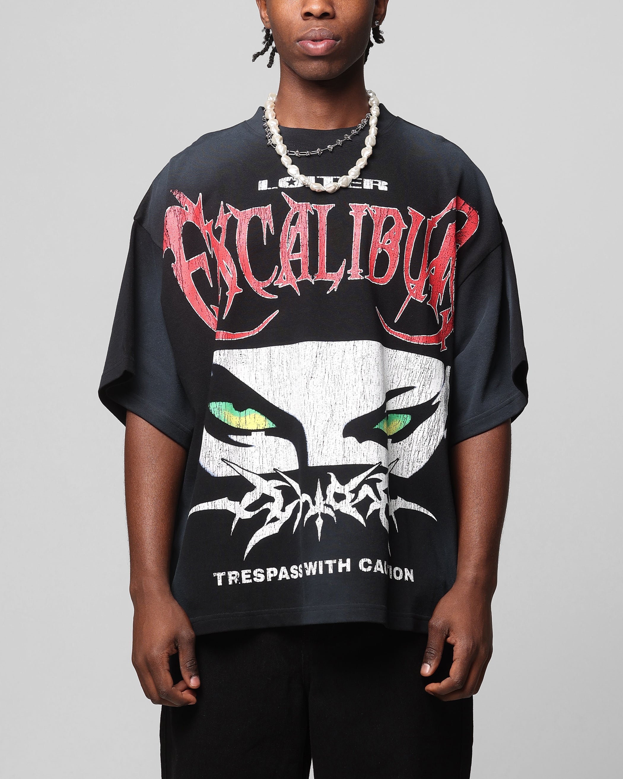 Loiter Trespass Vintage T-Shirt Washed Black