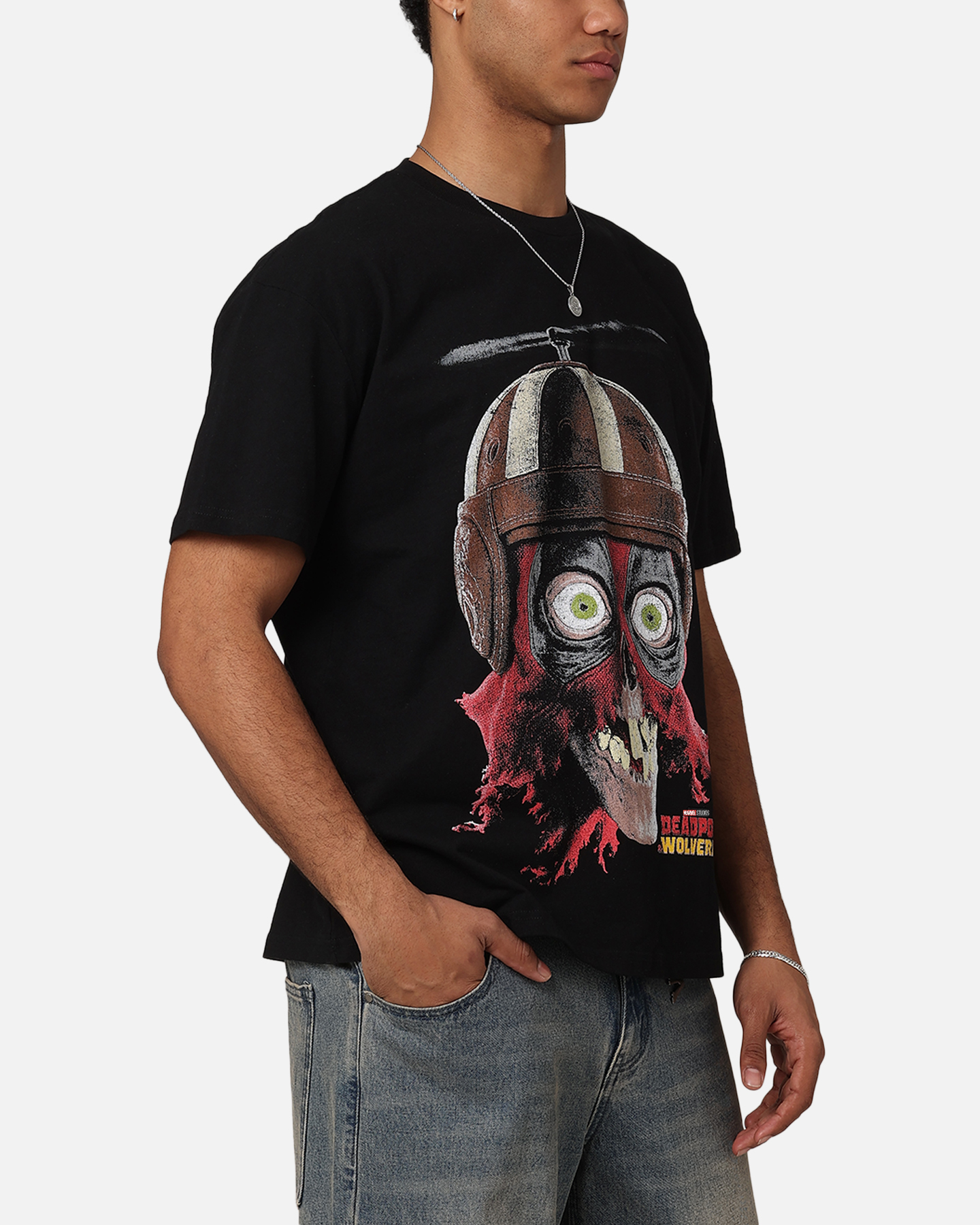 Goat Crew Marvel Deadpool Headpool Heavy T-Shirt Vintage Black