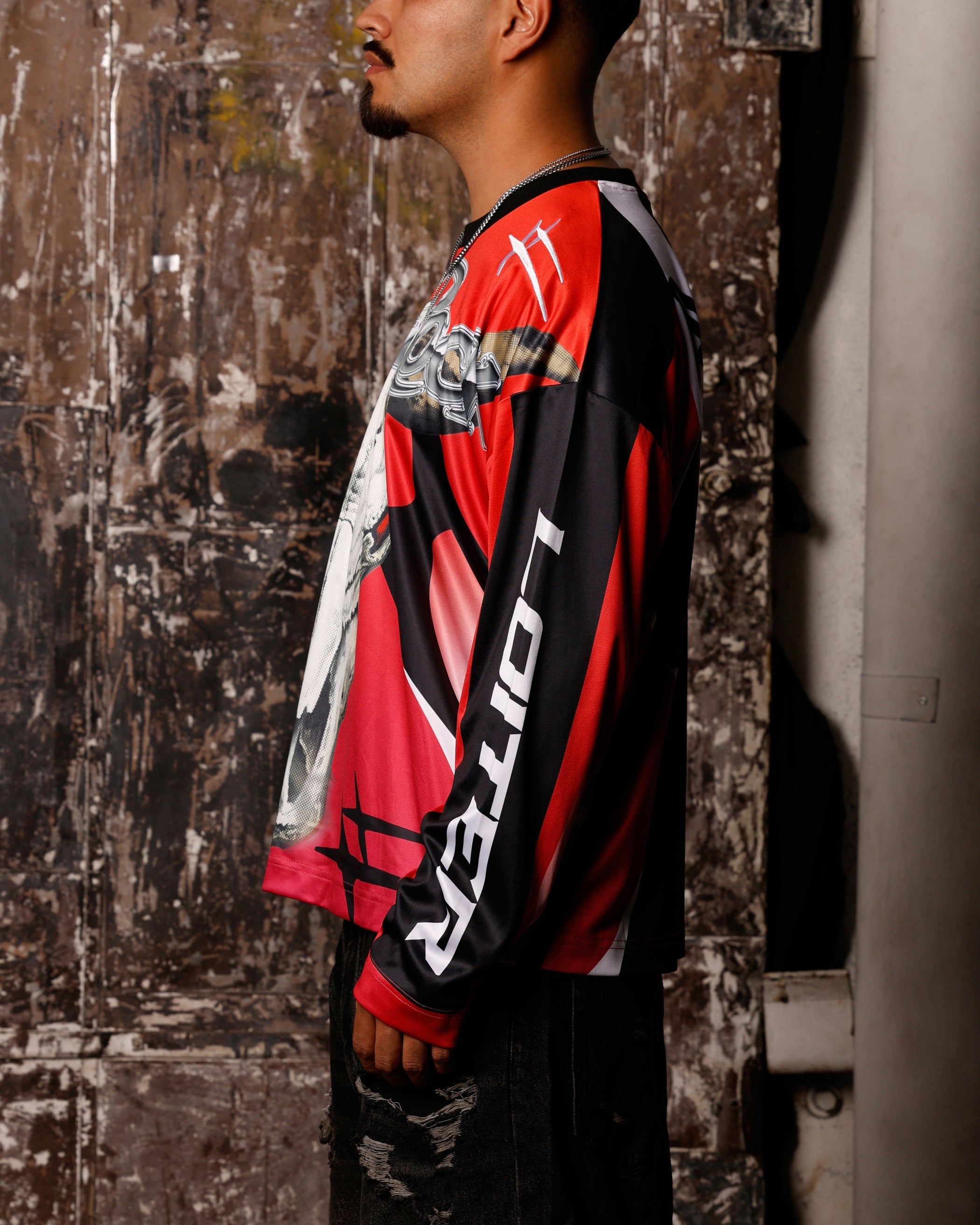 Loiter X WWE The Rock Motorcross Long Sleeve Jersey Red/Black