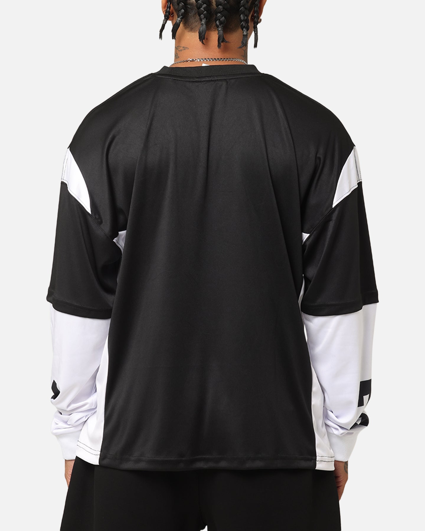 Carre Football Layered Long Sleeve T-Shirt Black/White