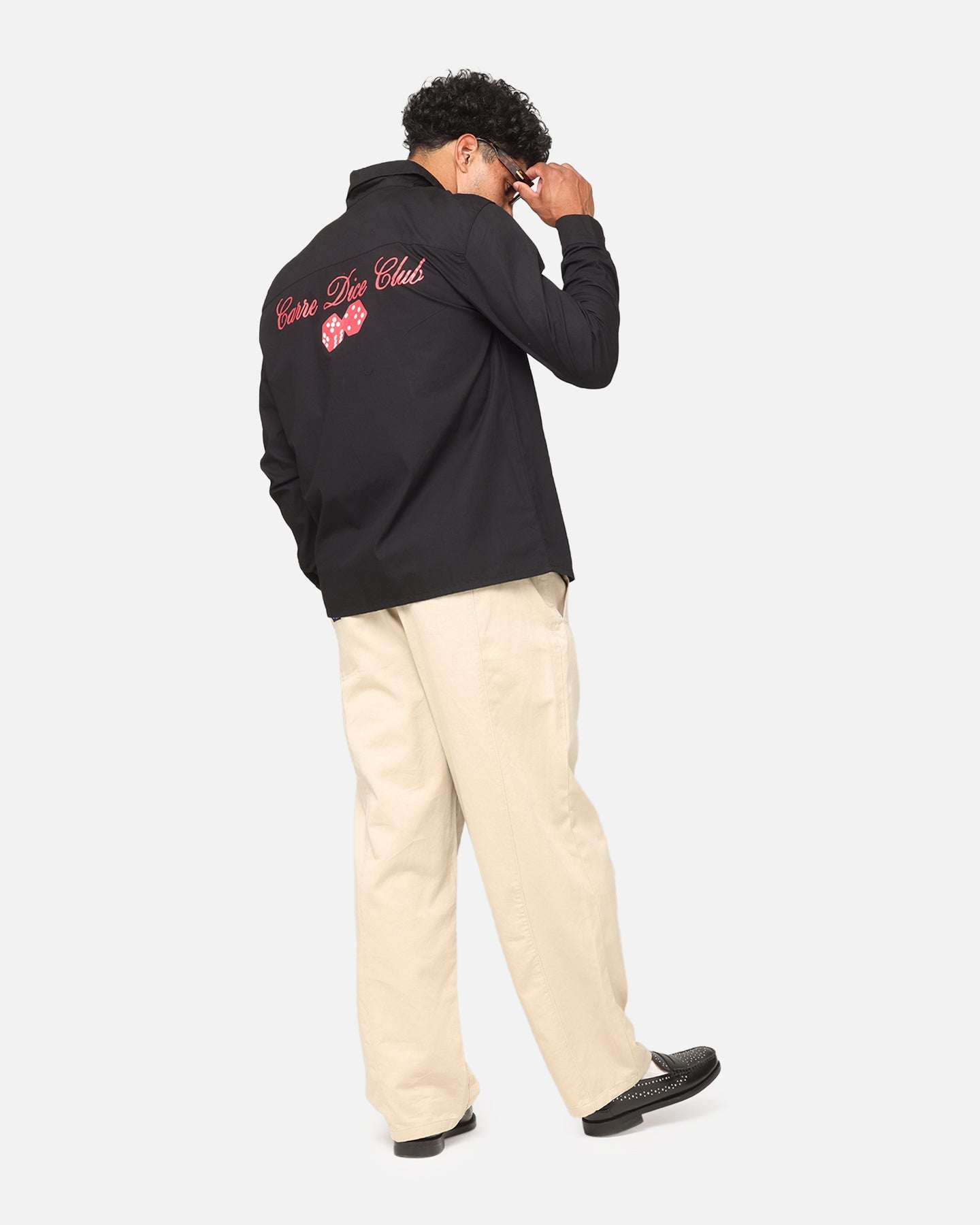 Carre Dice Club Long Sleeve Button Up Shirt Black