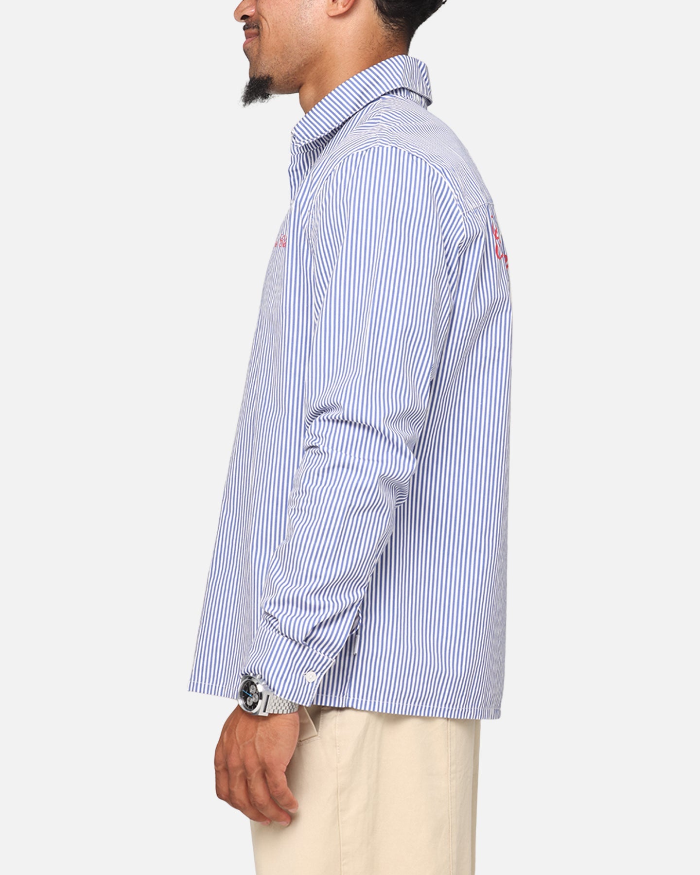 Carre Dice Club Long Sleeve Button Up Shirt Pinstripe