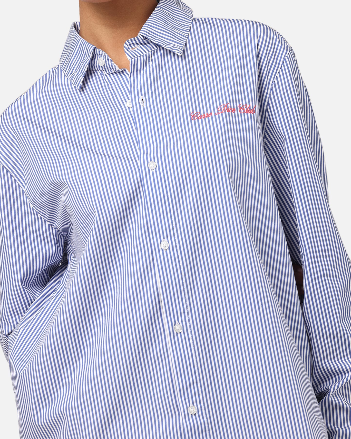 Carre Dice Club Long Sleeve Button Up Shirt Pinstripe