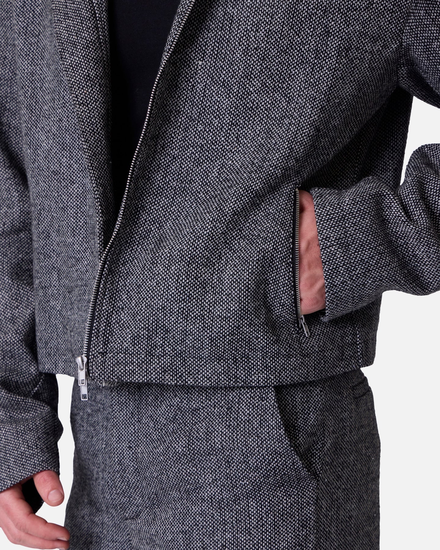 MNML Tweed Mod Jacket Black/Grey