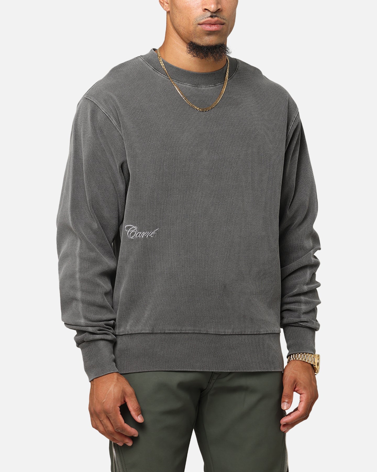 Carre Avenue Ribbed Crewneck Black