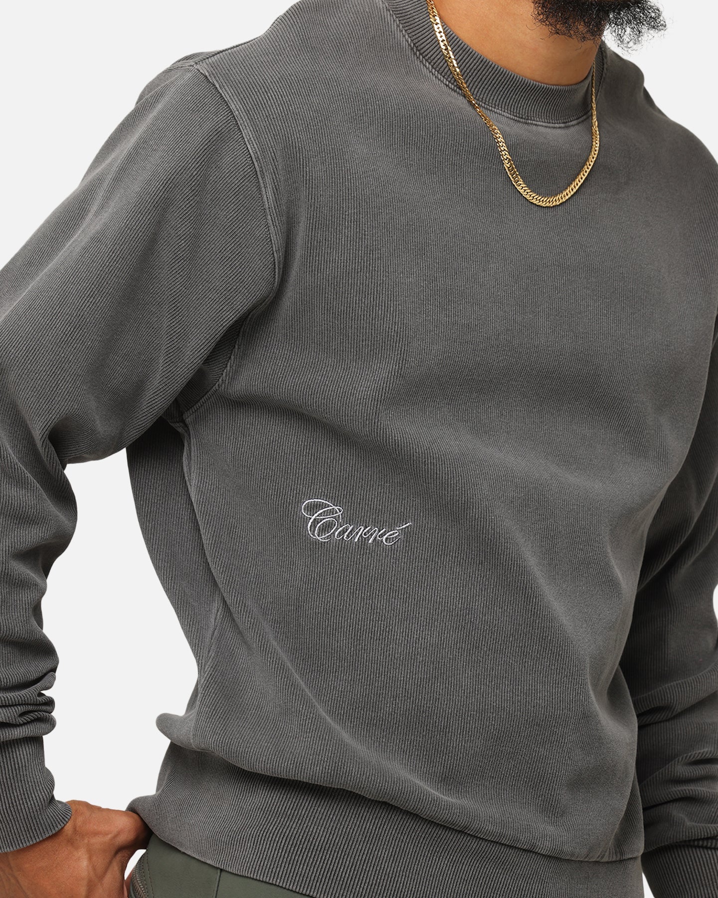 Carre Avenue Ribbed Crewneck Black