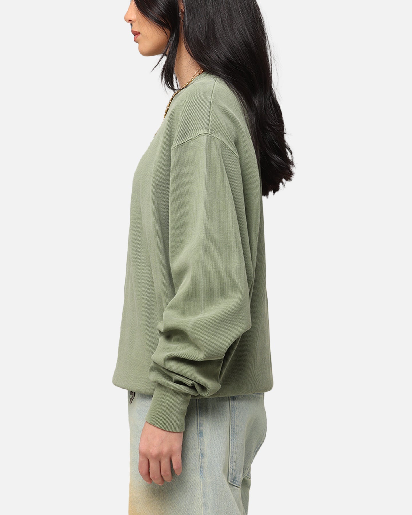 Carre Avenue Ribbed Crewneck Olive