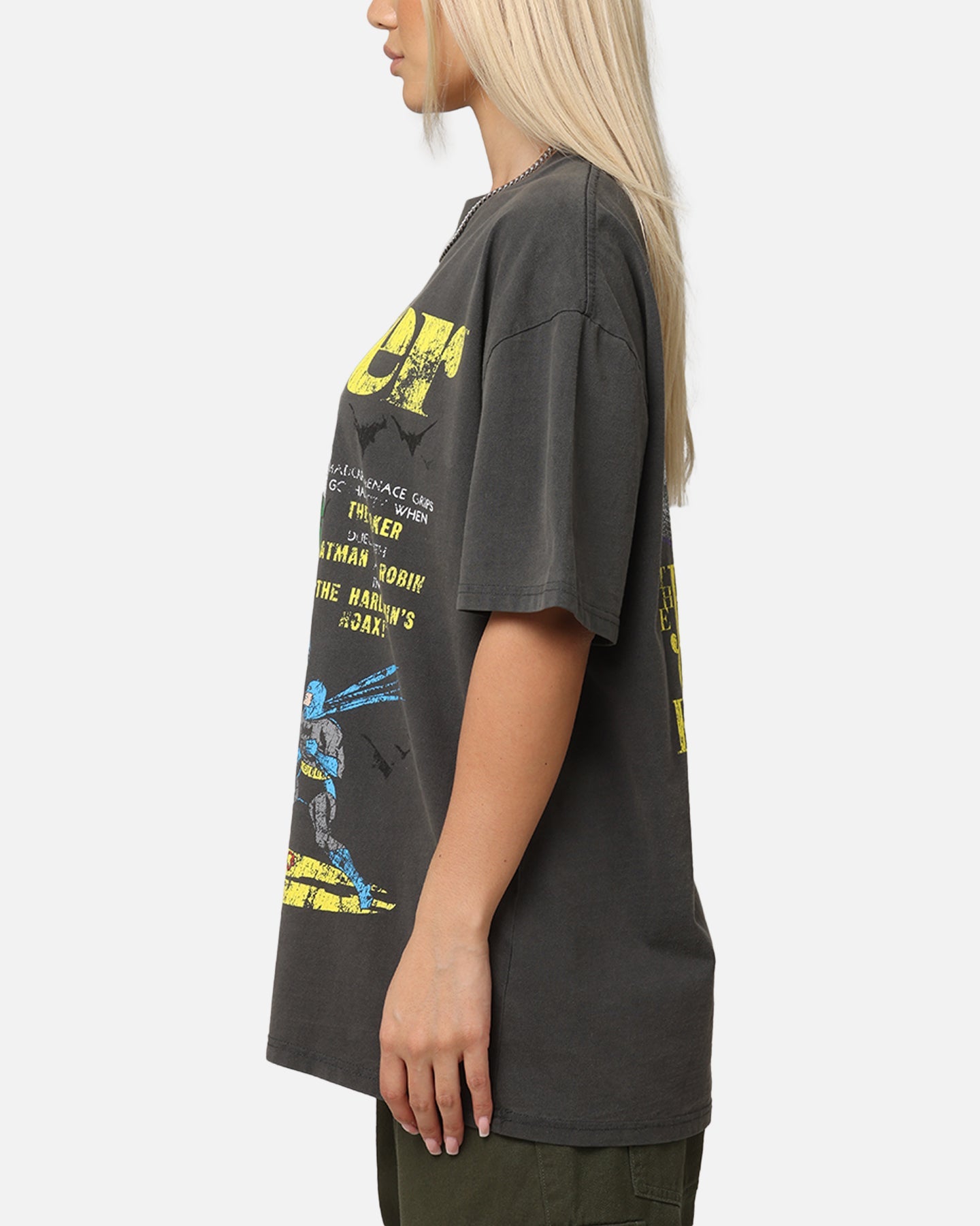 American Thrift X DC Batman The Joker Harley Hoax Heavy T-Shirt Black Wash