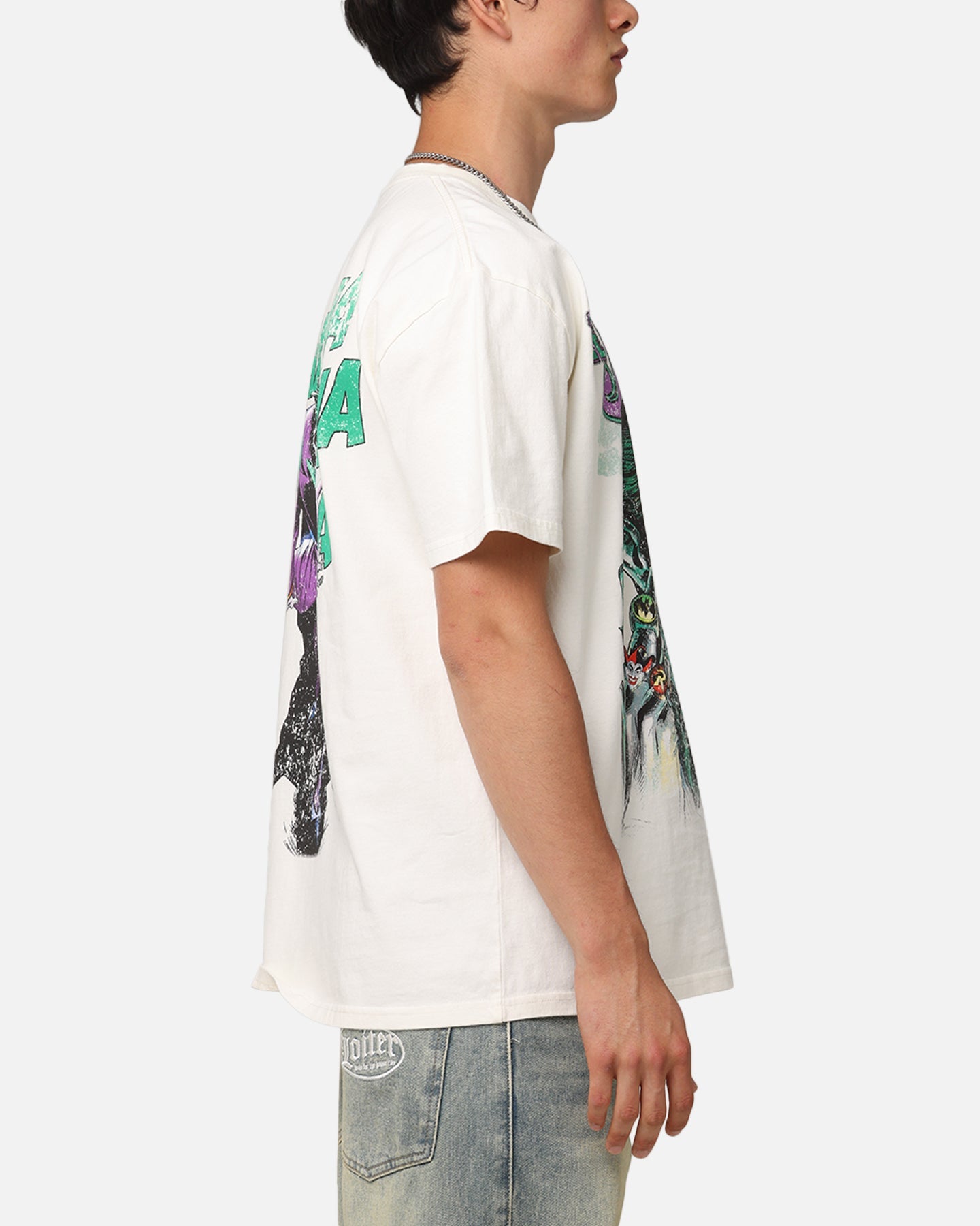 American Thrift X DC Batman The Joker Rings Heavy T-Shirt Off White