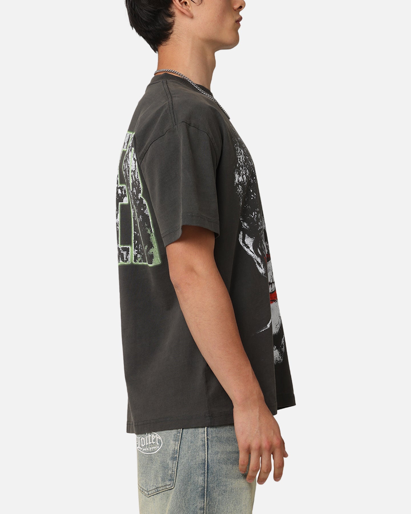 American Thrift X DC Batman The Joker Smile Heavy T-Shirt Black Wash