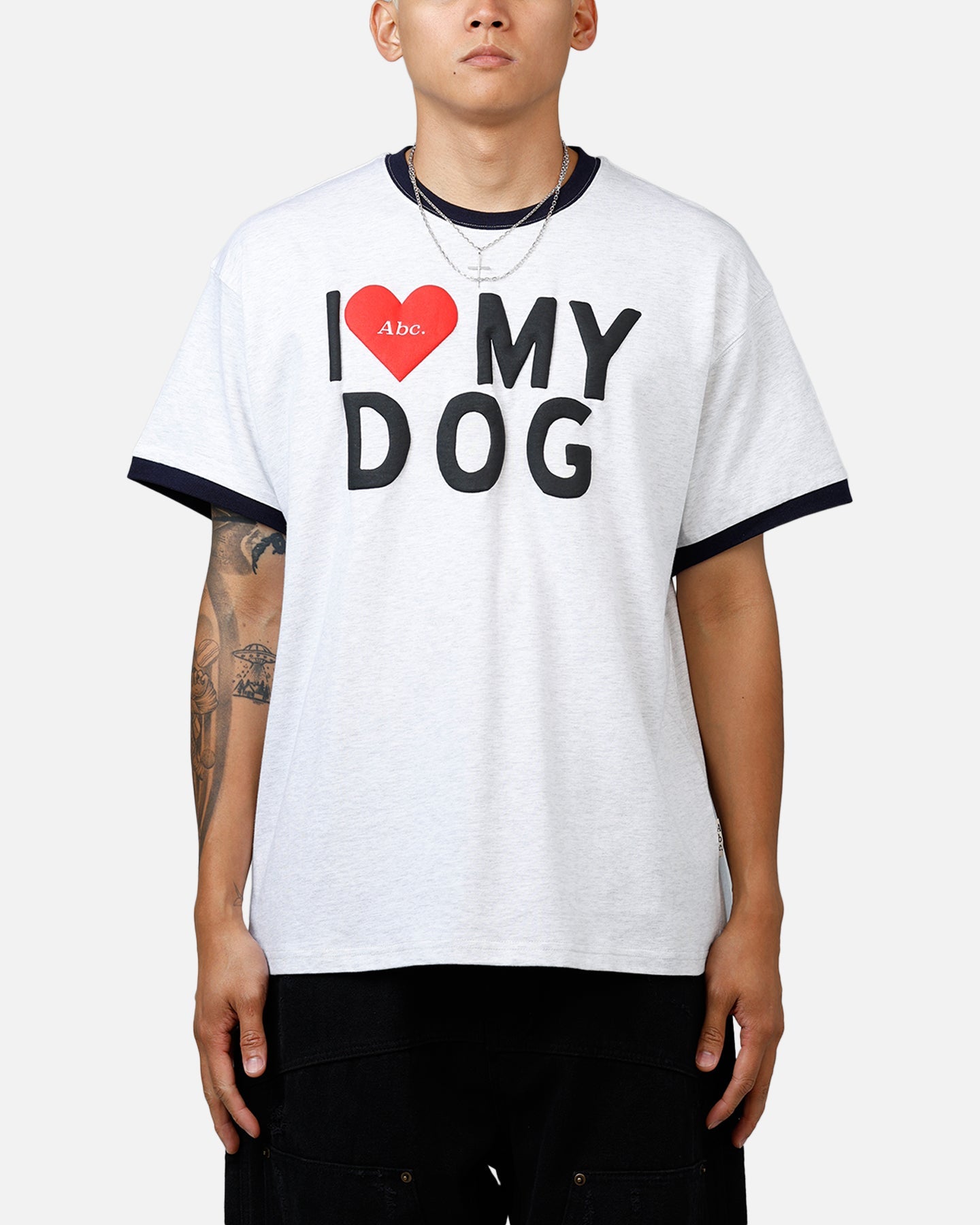 AB I Love My Dog Ring T-Shirt Heather Grey
