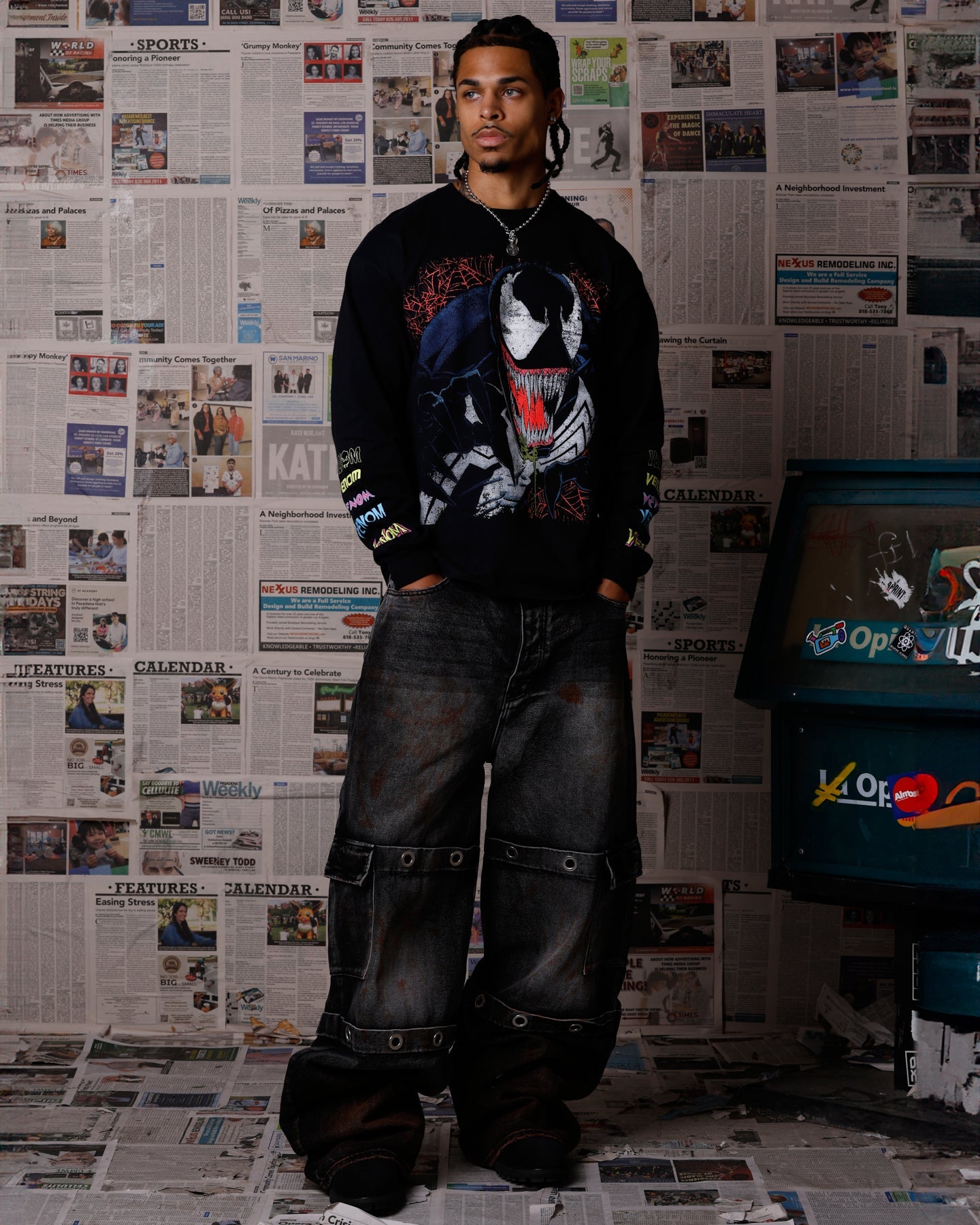 Goat Crew Marvel Venom Eddie Brock Long Sleeve T-Shirt Black