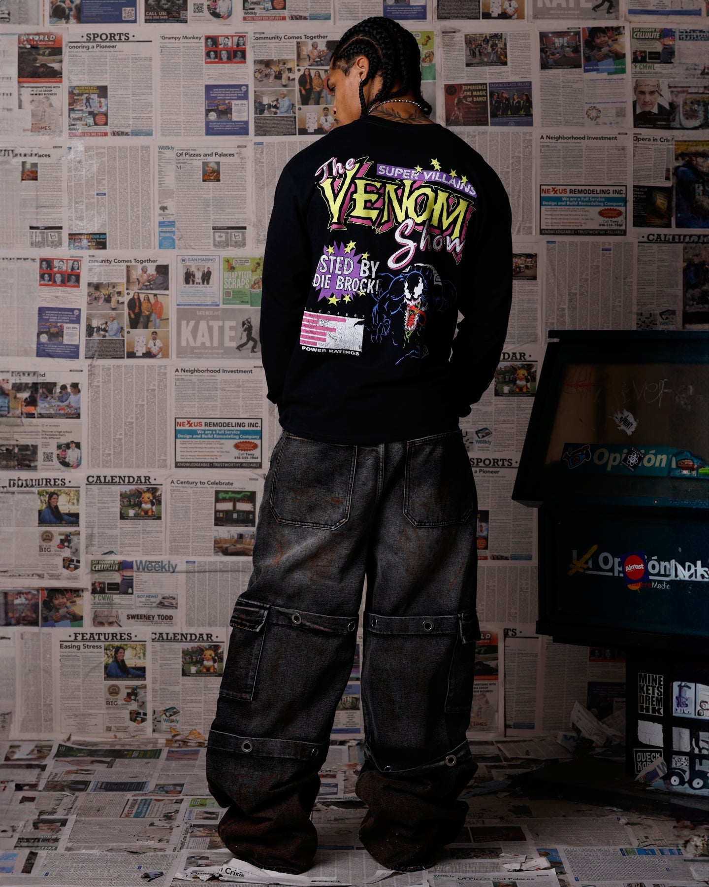 Goat Crew Marvel Venom Eddie Brock Long Sleeve T-Shirt Black