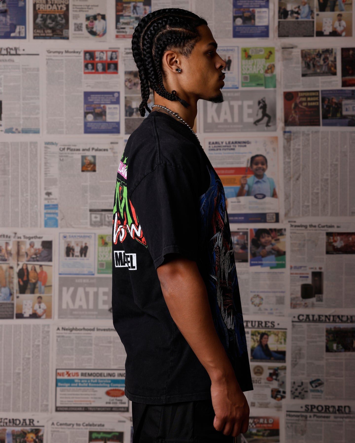 Goat Crew Marvel Venom Eddie Brock T-Shirt Black Acidwash