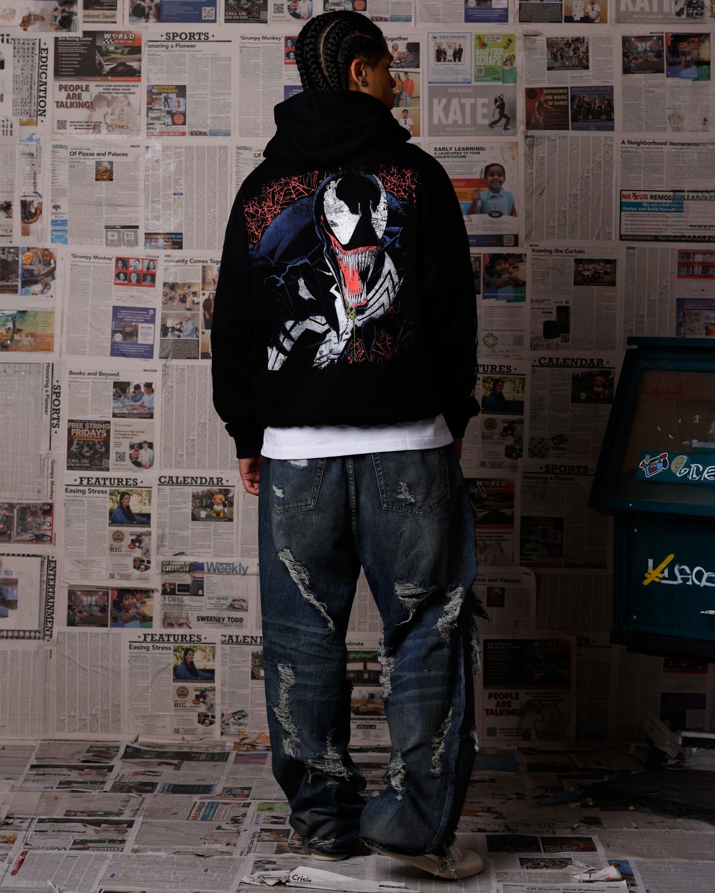 Goat Crew Marvel Venom The Venom Show Premium Hoodie Black