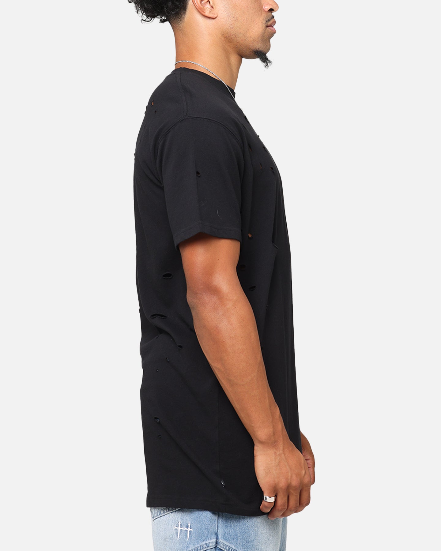 Saint Morta Distressed Lafayette T-Shirt Black